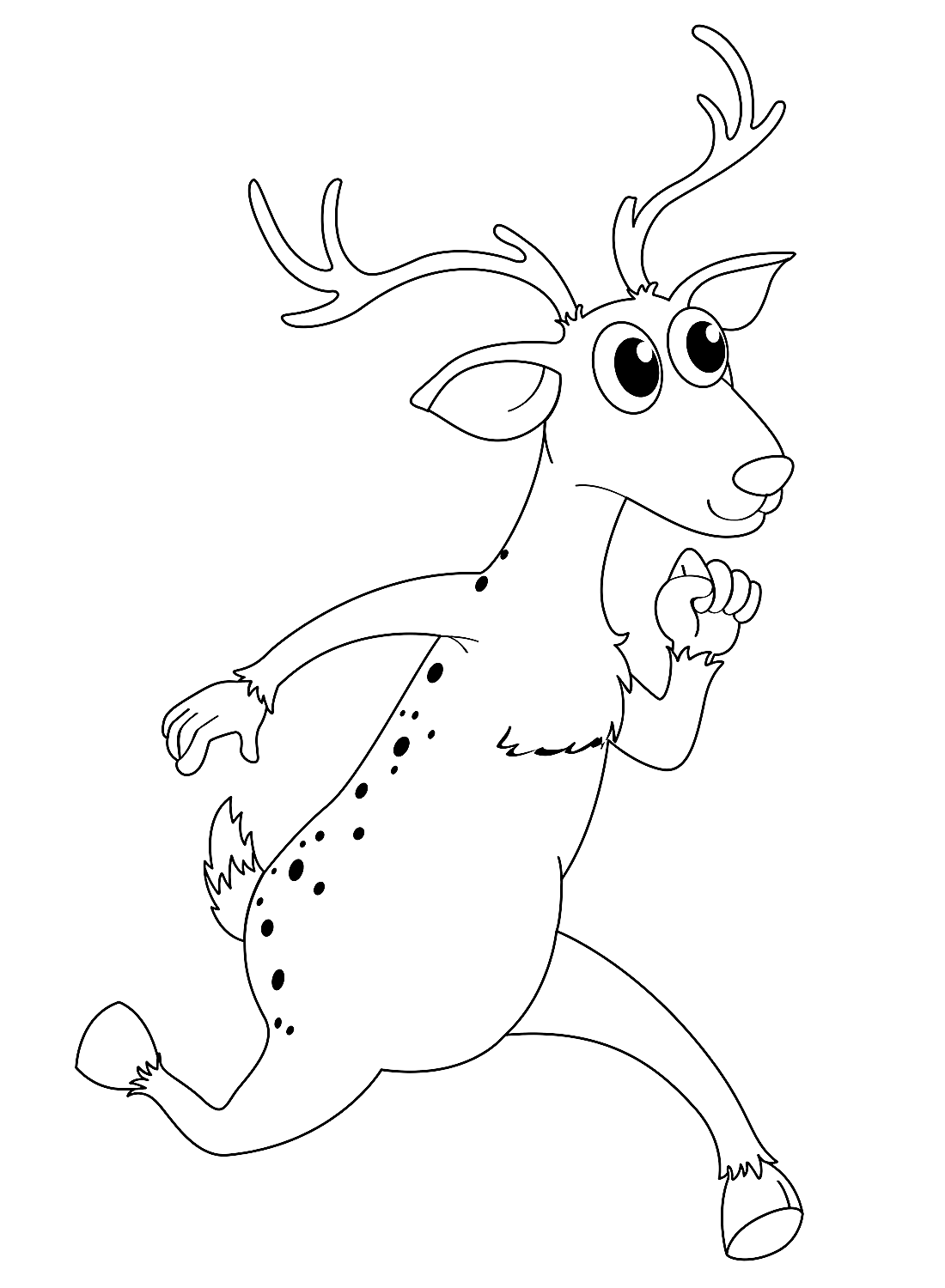 Folha para colorir divertida de cervos para impressão de Deer