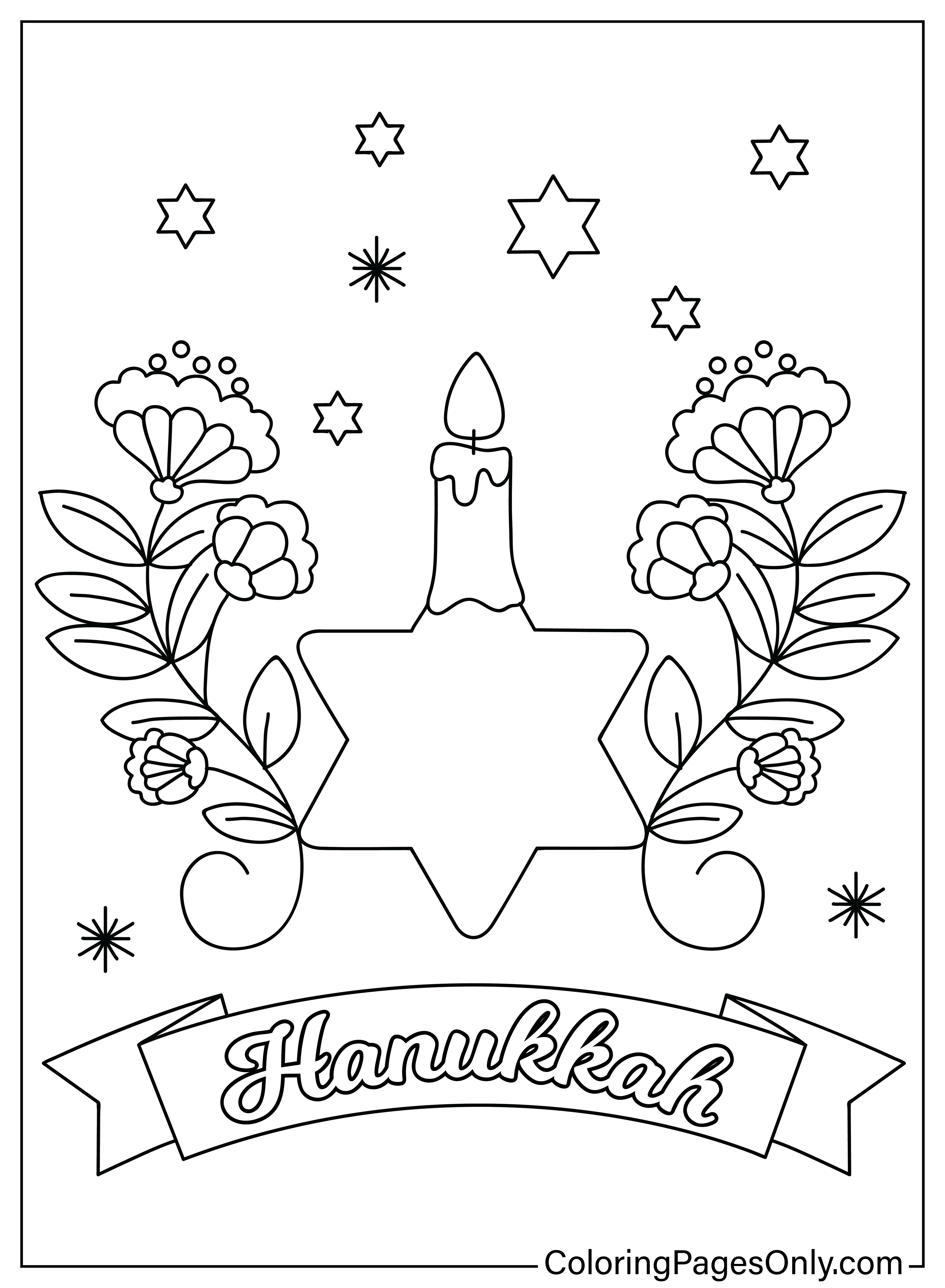 Página para colorir de Hanukkah para impressão de Hanukkah