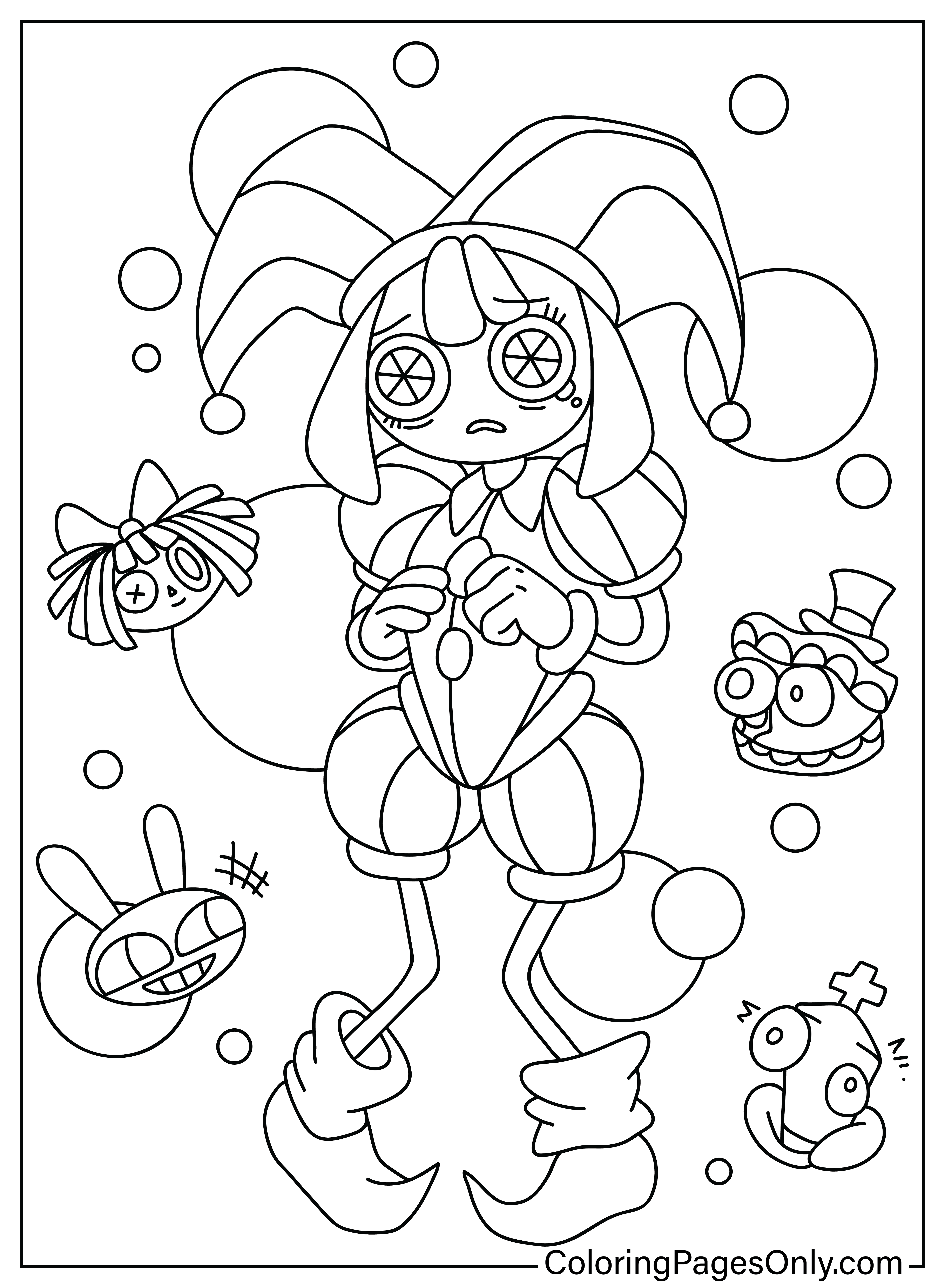 Pomni Coloring Page Printable Free Printable Coloring Pages