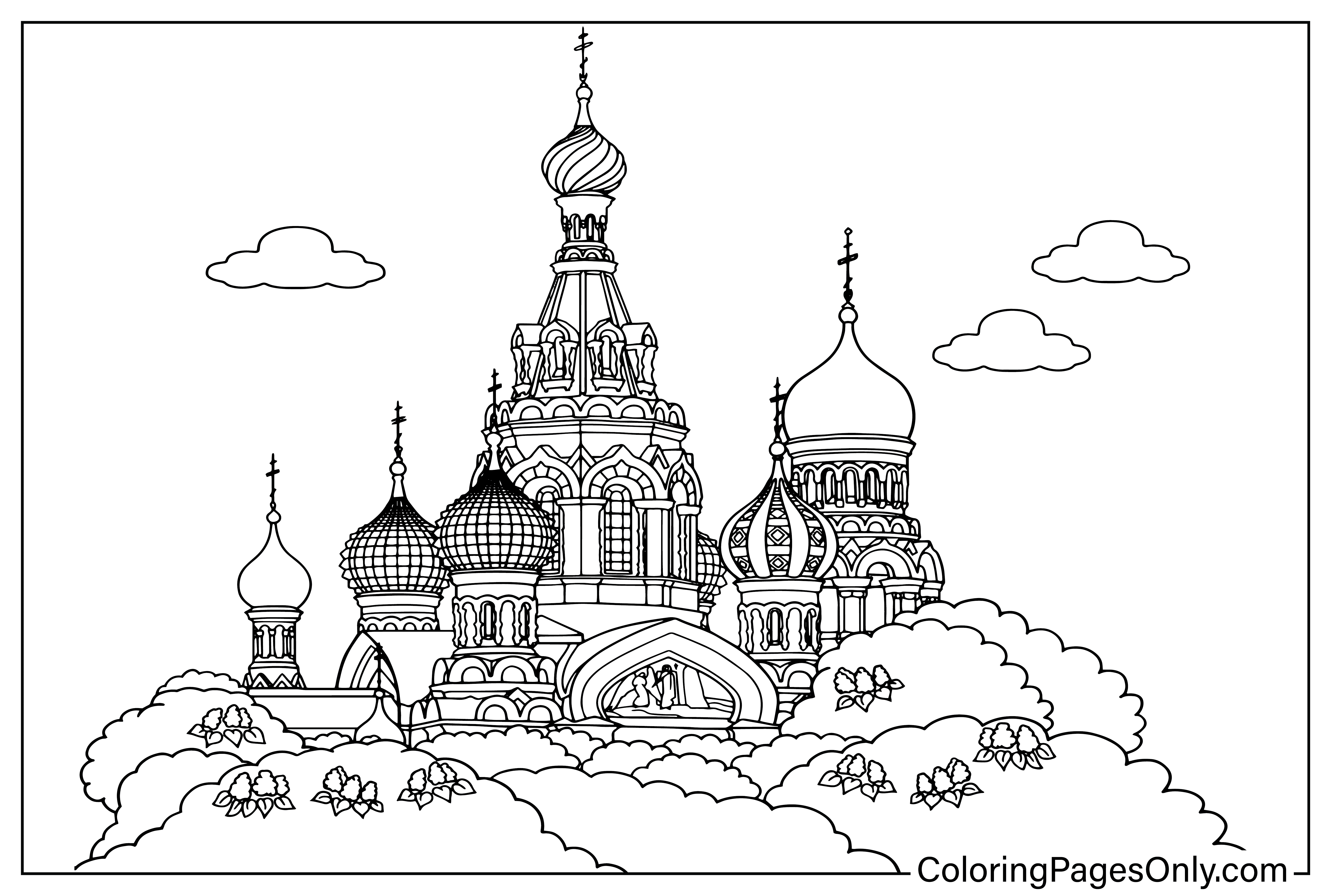 Página para colorir da Rússia para impressão da Rússia