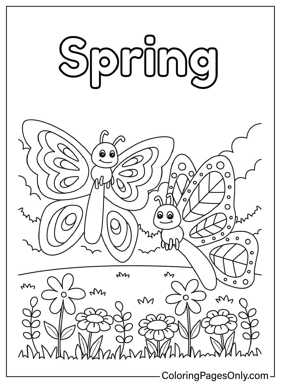صفحات تلوين الربيع القابلة للطباعة من الربيع