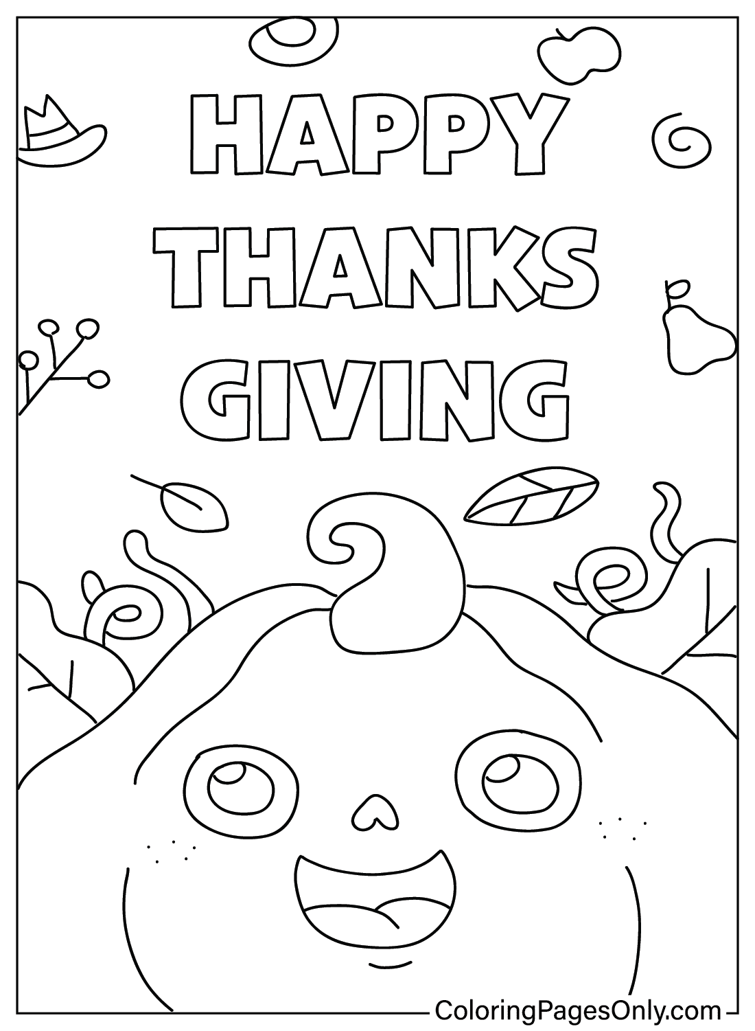 Раскраска День Благодарения для печати