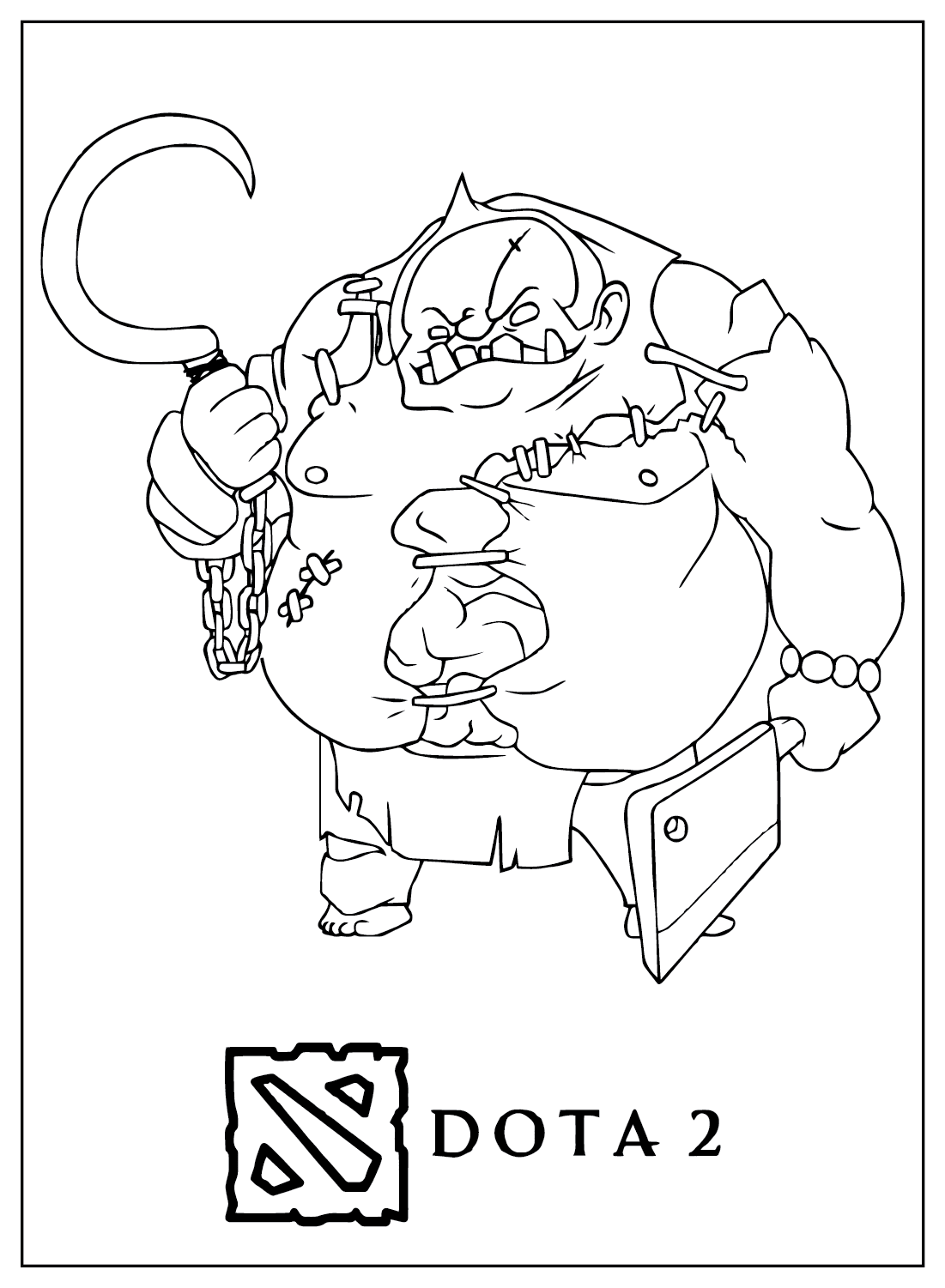 Pudge the Butcher Coloring Page from Dota 2