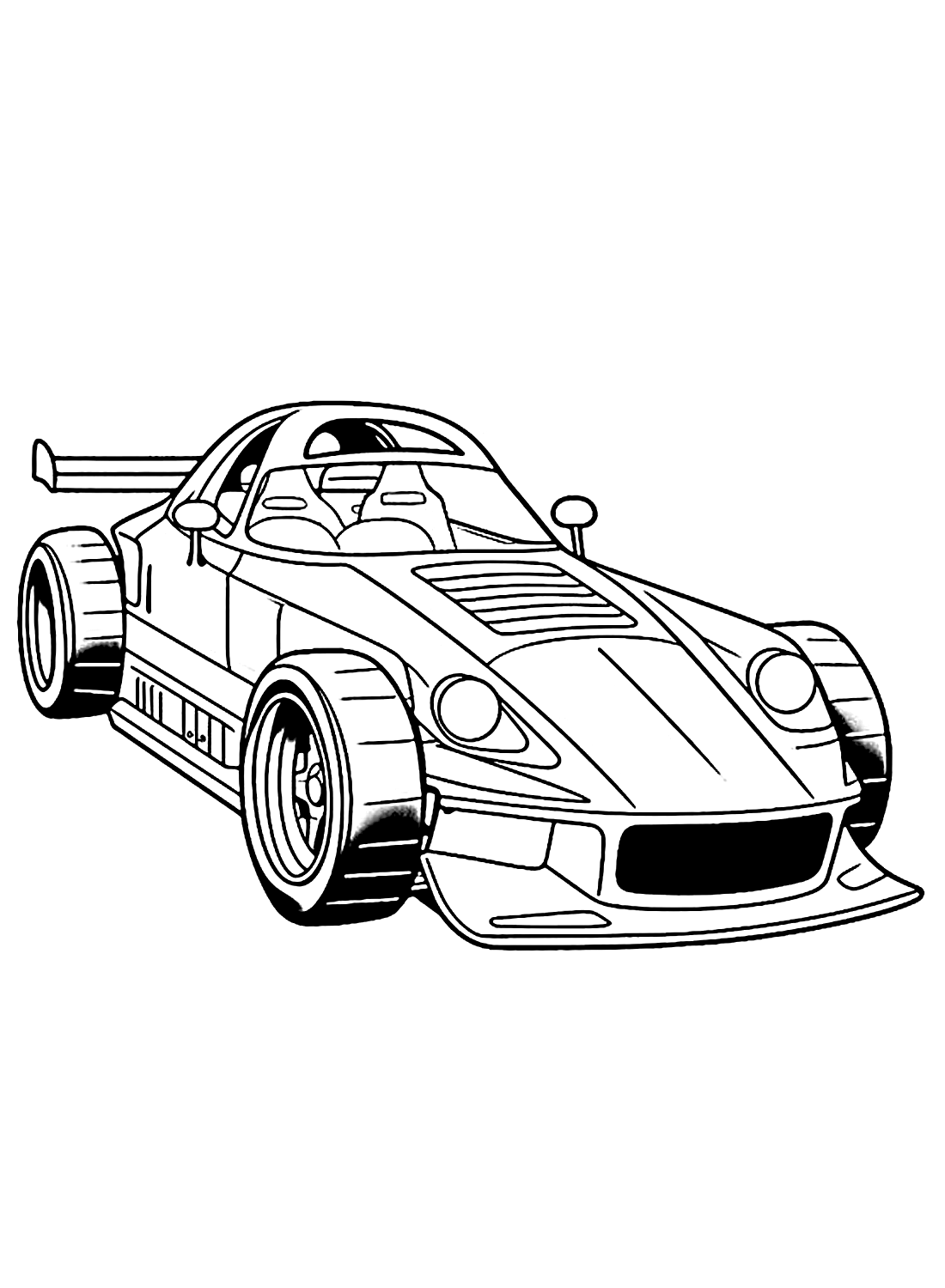 صفحات ملونة لسيارات السباق للأطفال من Racing Car