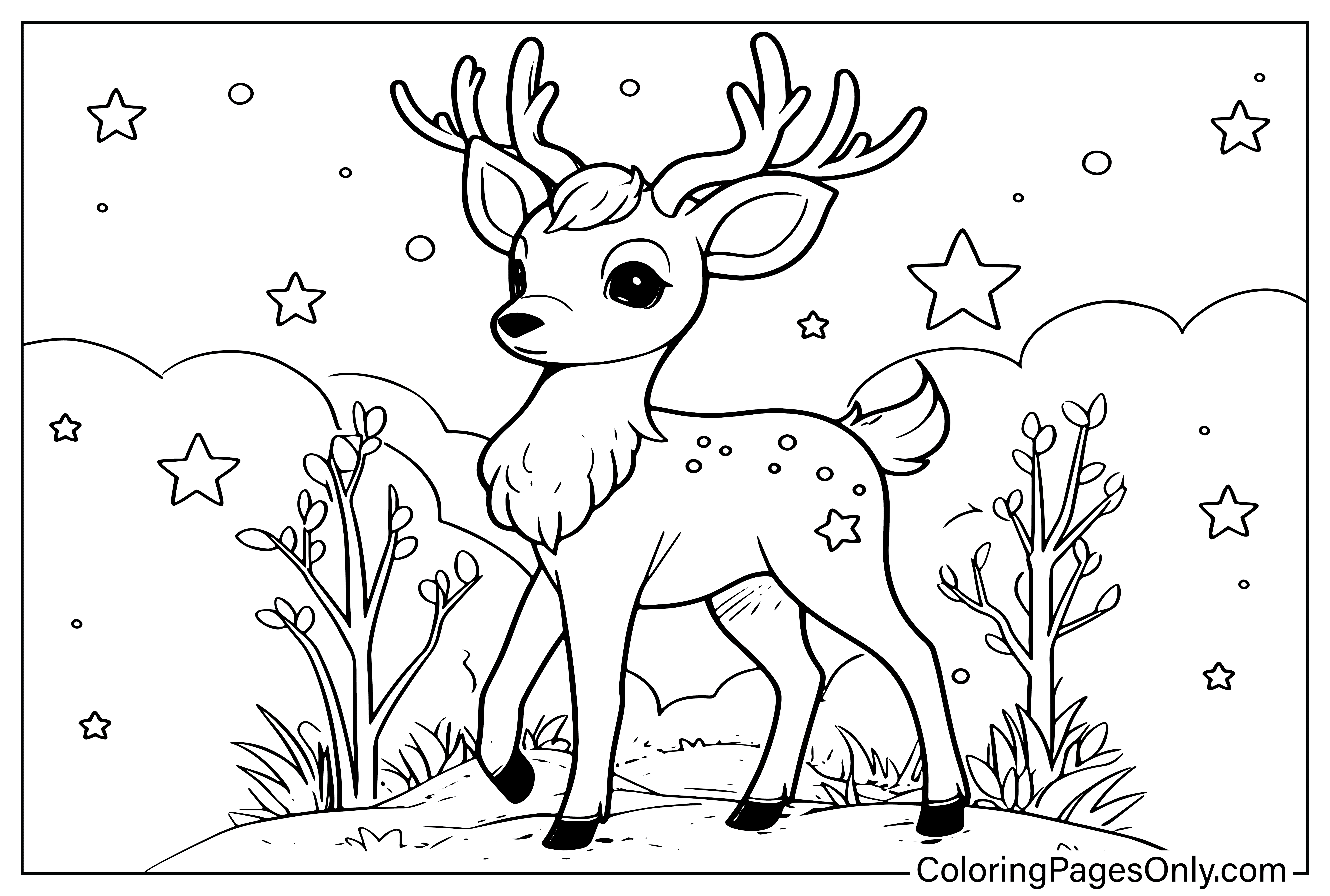 Раскраски оленей для детей от Reindeer
