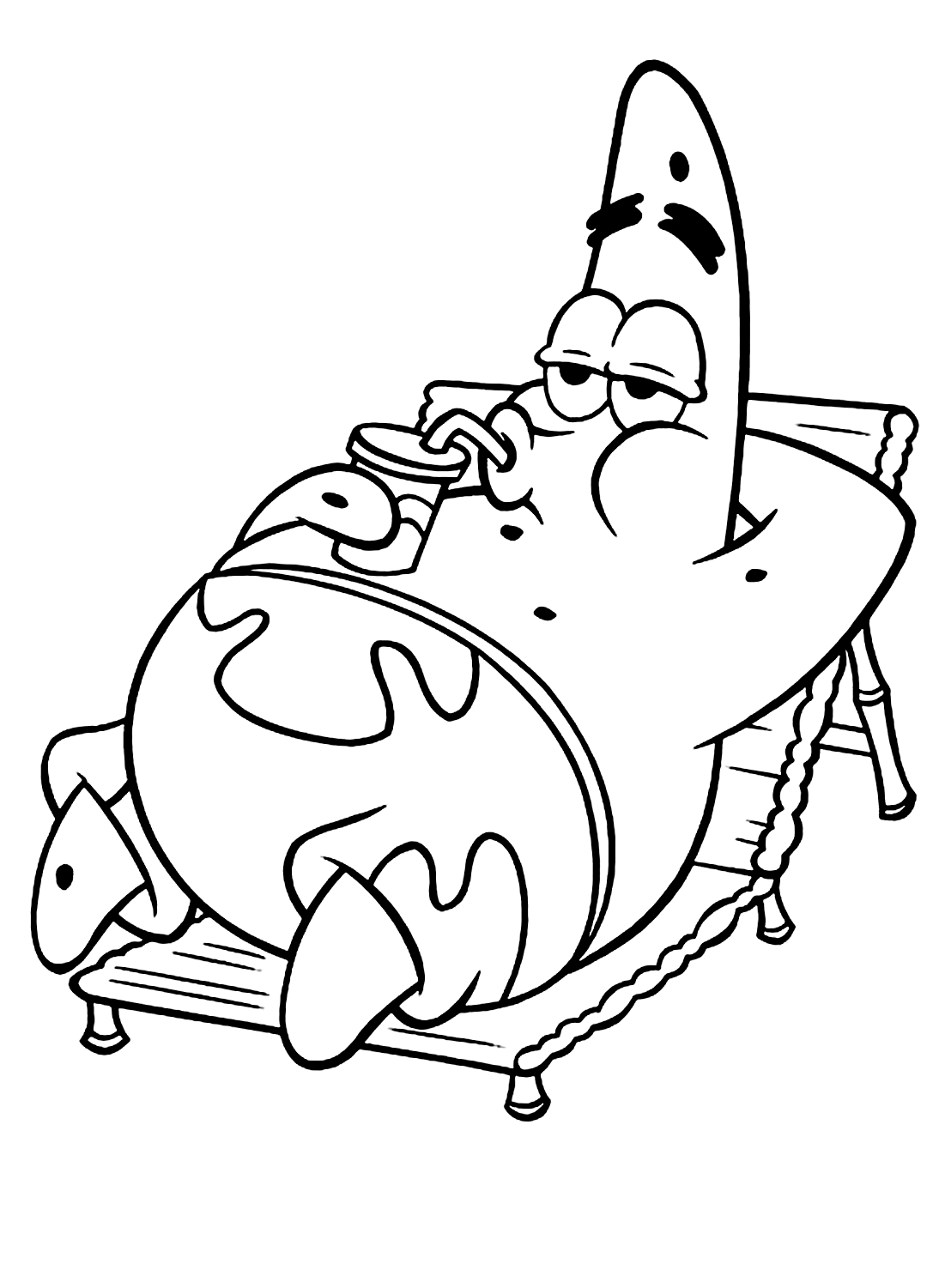 Relaxing Patrick Color Picture from Spongebob
