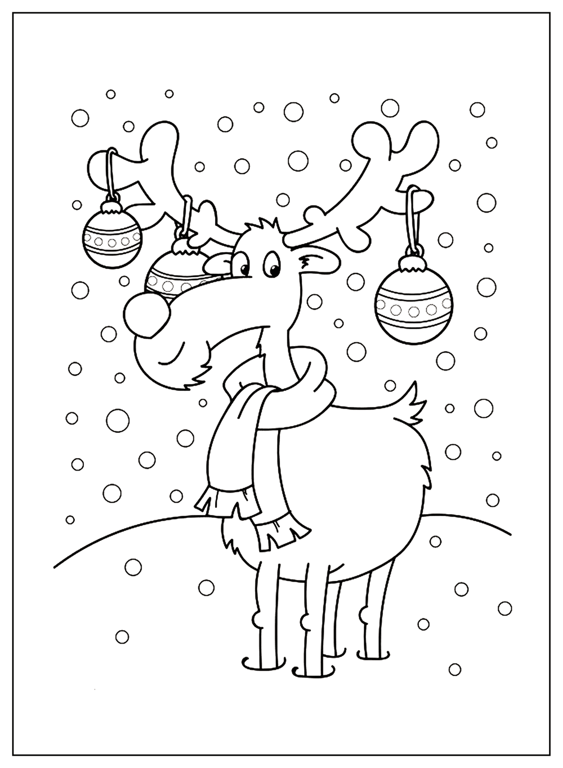 Disegni da colorare di renna Rudolph di Rudolph