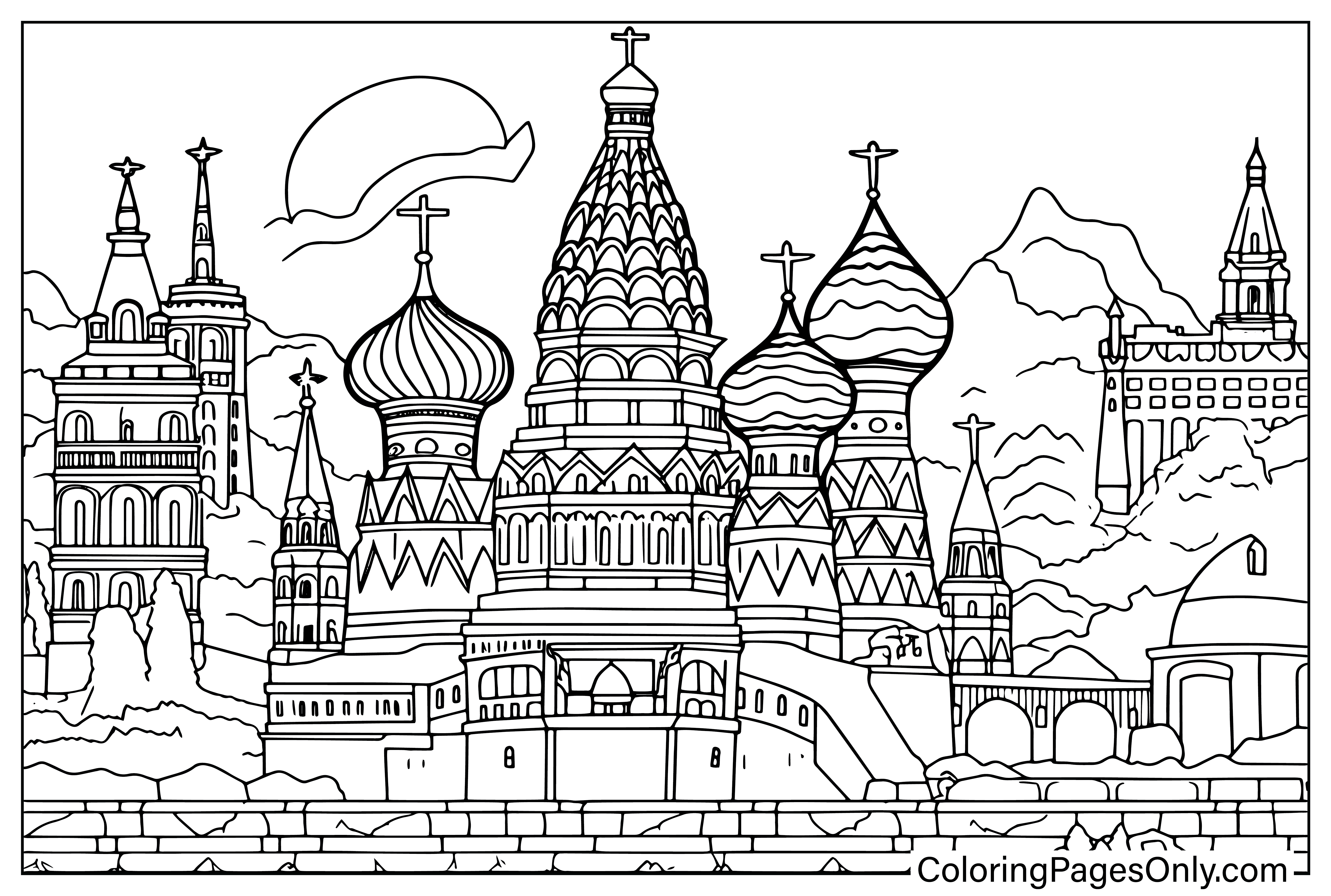 Распечатать раскраску Россия