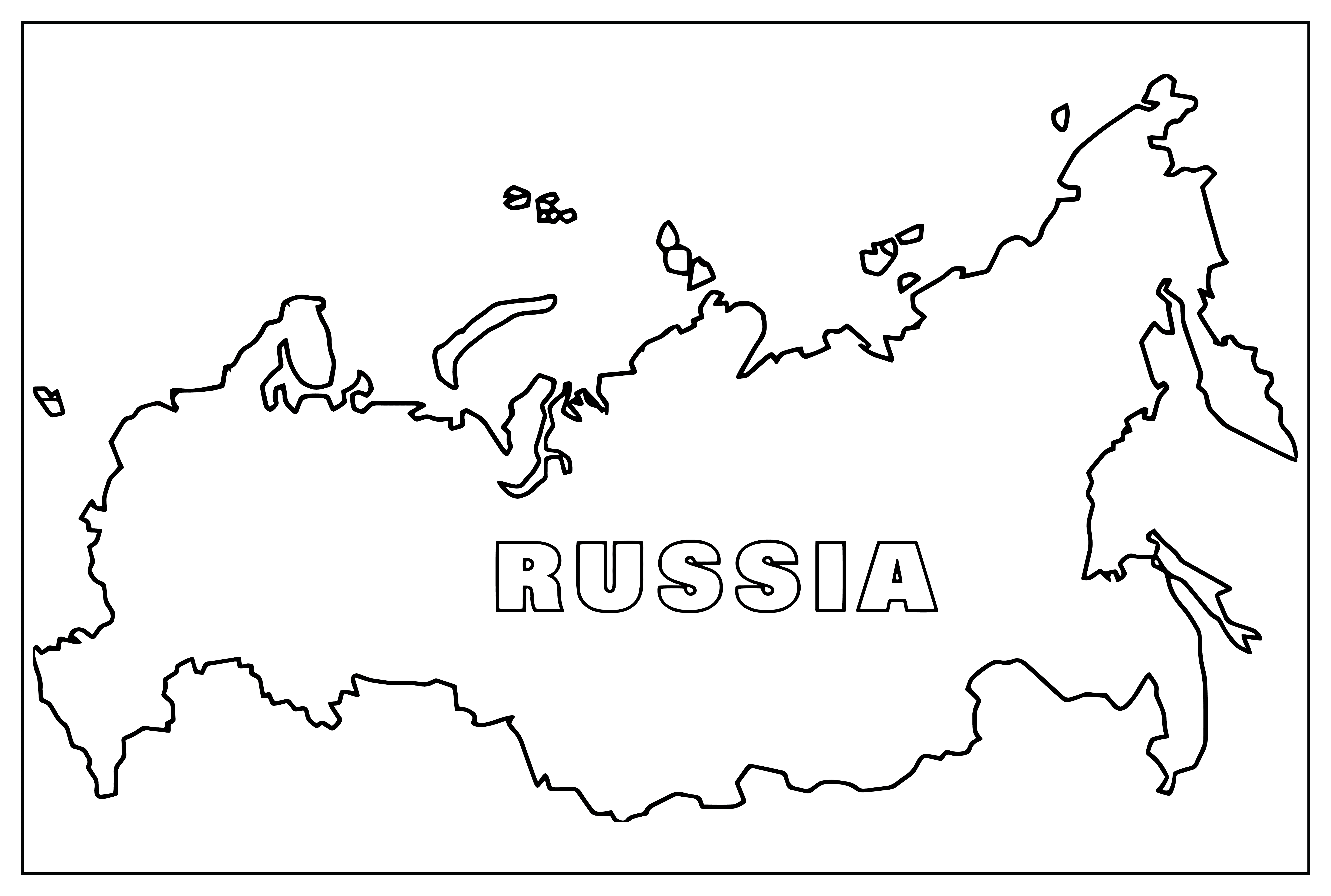 صفحة تلوين خريطة روسيا من روسيا