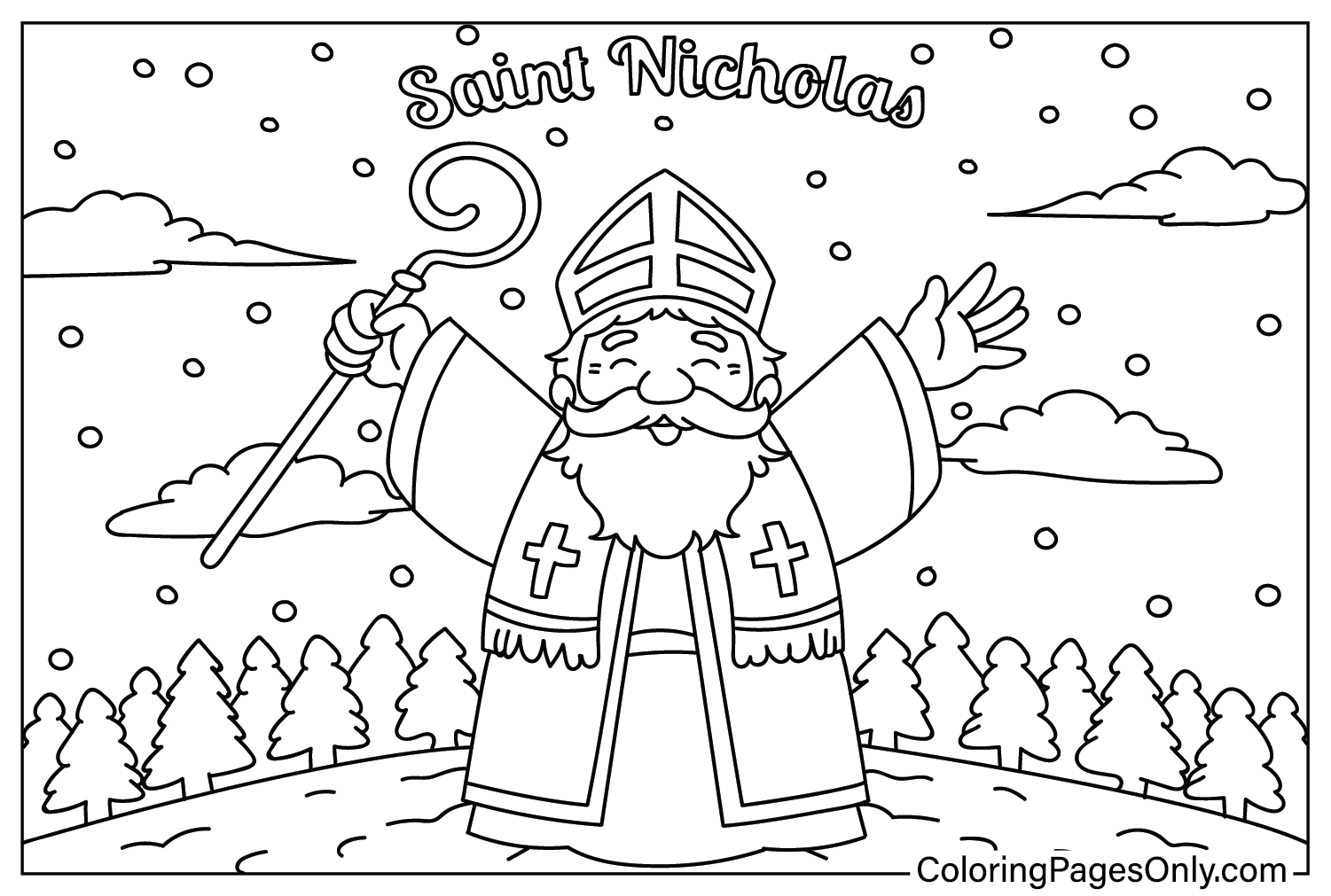 Saint Nicholas Day Coloring Page Free Printable from Saint Nicholas Day