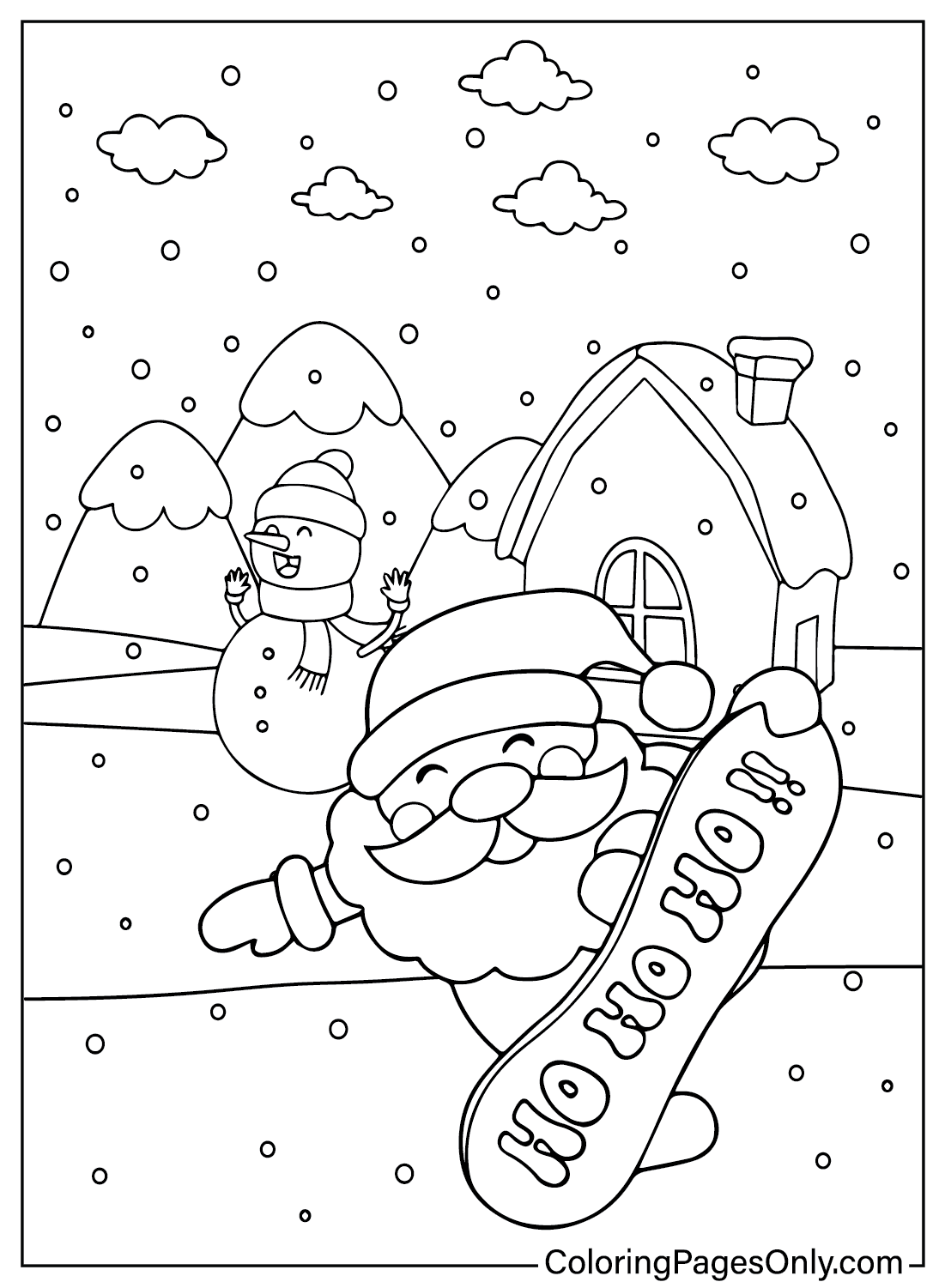 Página para colorir do Papai Noel para impressão gratuita do Papai Noel