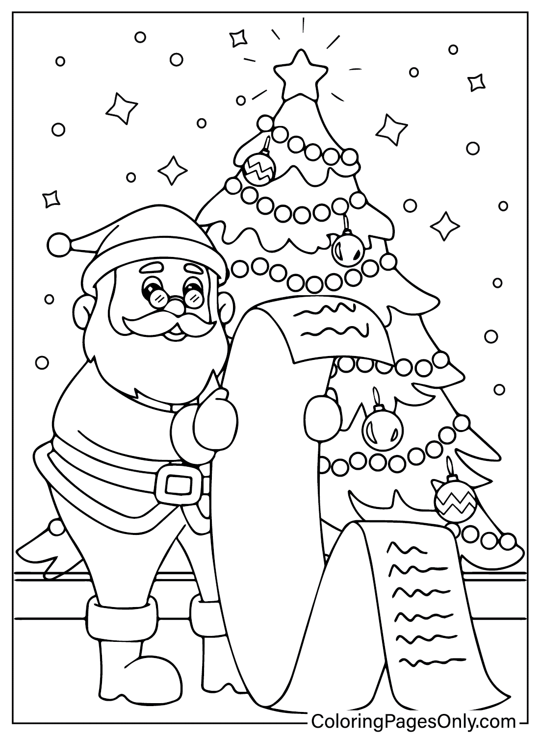 Página para colorir do Papai Noel para impressão do Natal de 2024