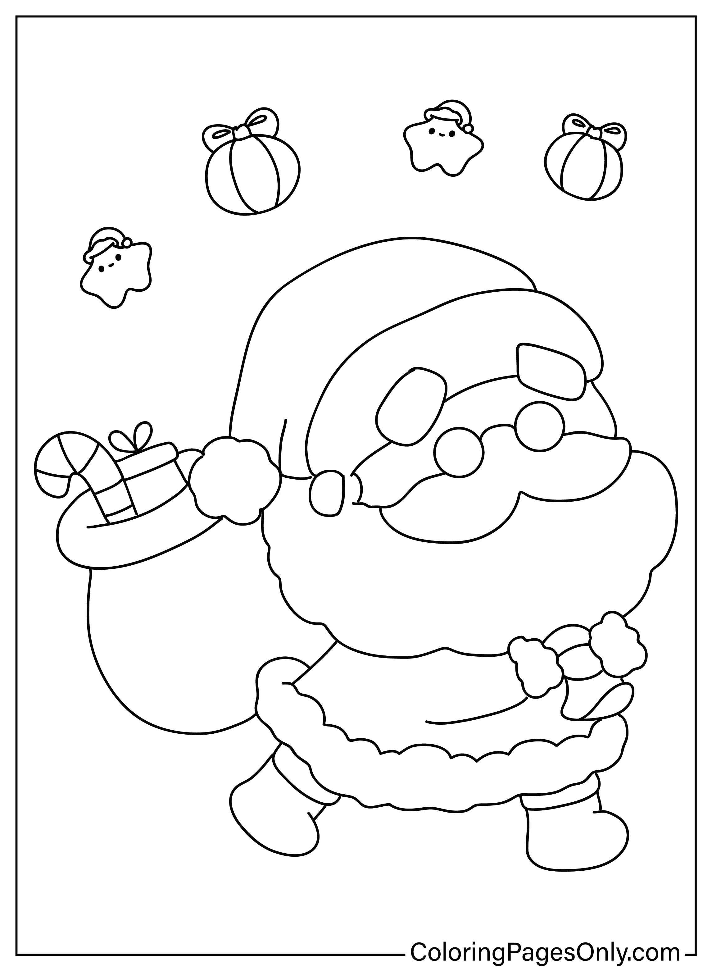 Милая раскраска Санта-Клауса от Санта-Клауса