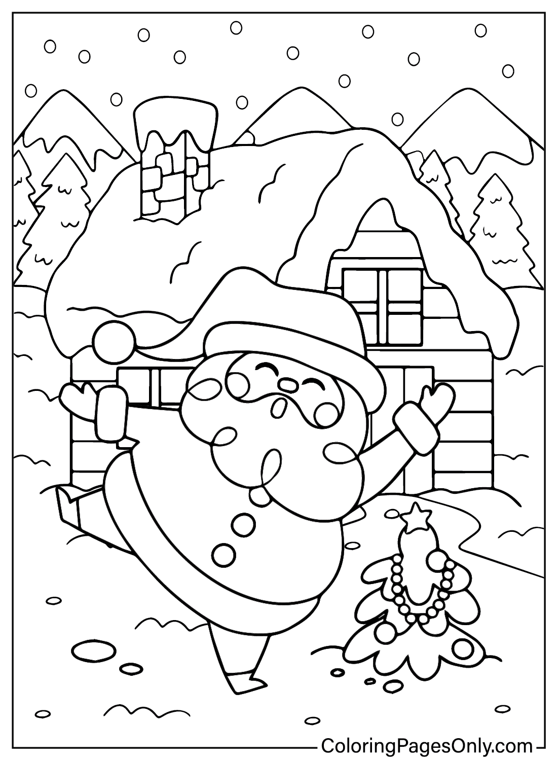 Santa Claus Cute Coloring Page