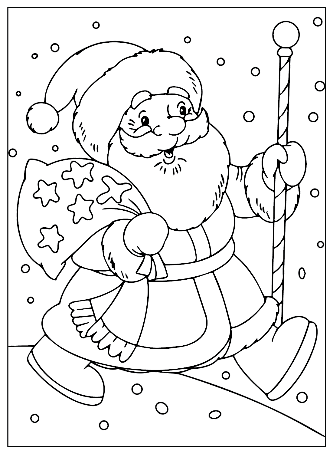 Раскраска Санта-Клауса с изображениями Санта-Клауса