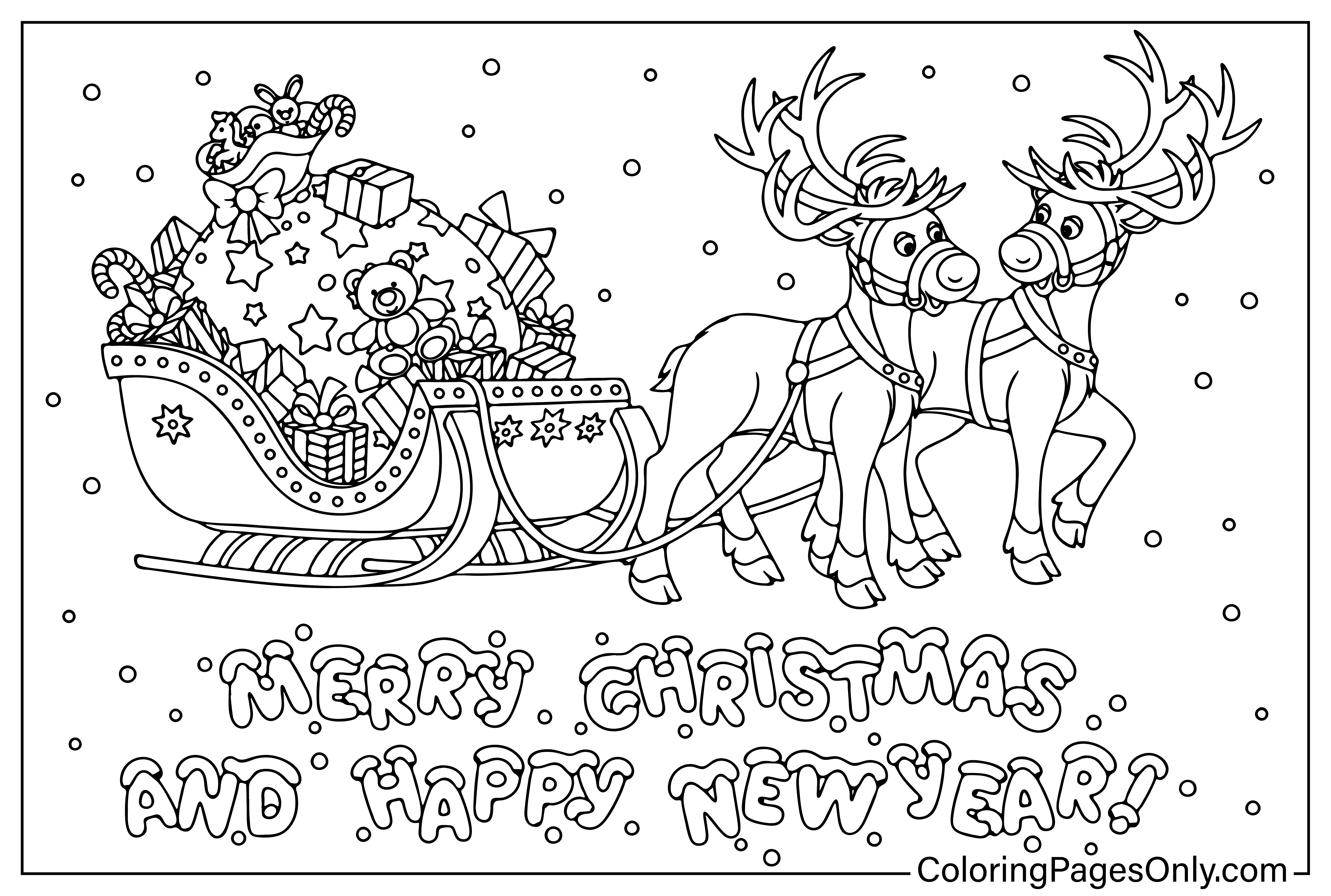 Santa Claus And Reindeer Coloring Page Free Printable Coloring Pages