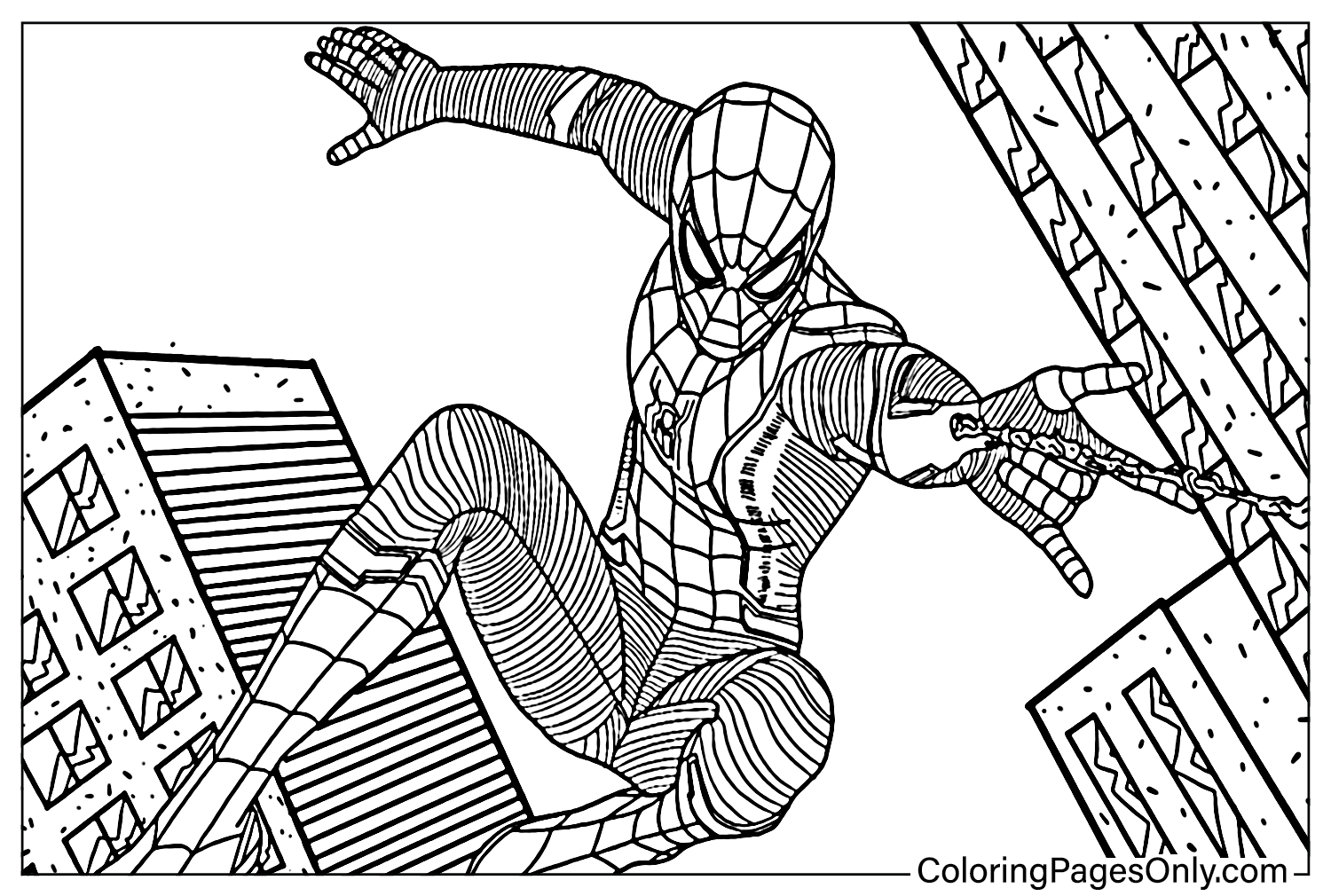 Spider-Man lejos de casa Página para colorear de Spider-Man lejos de casa
