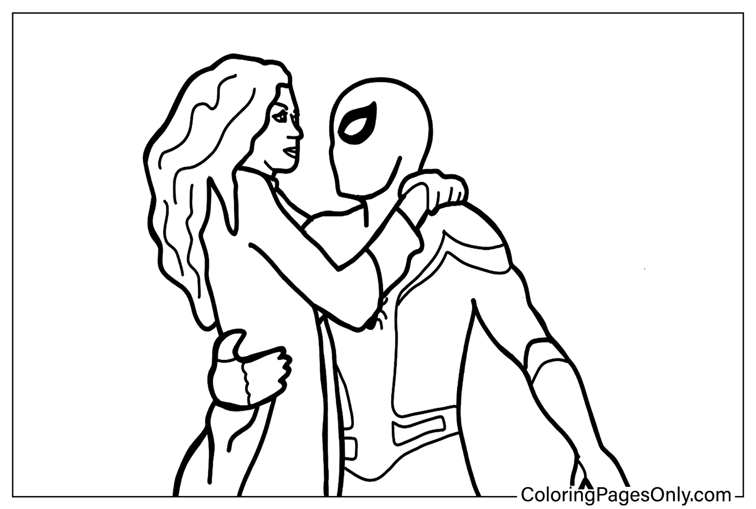 Dibujos para colorear de Spider-man y MJ de Spider-Man lejos de casa