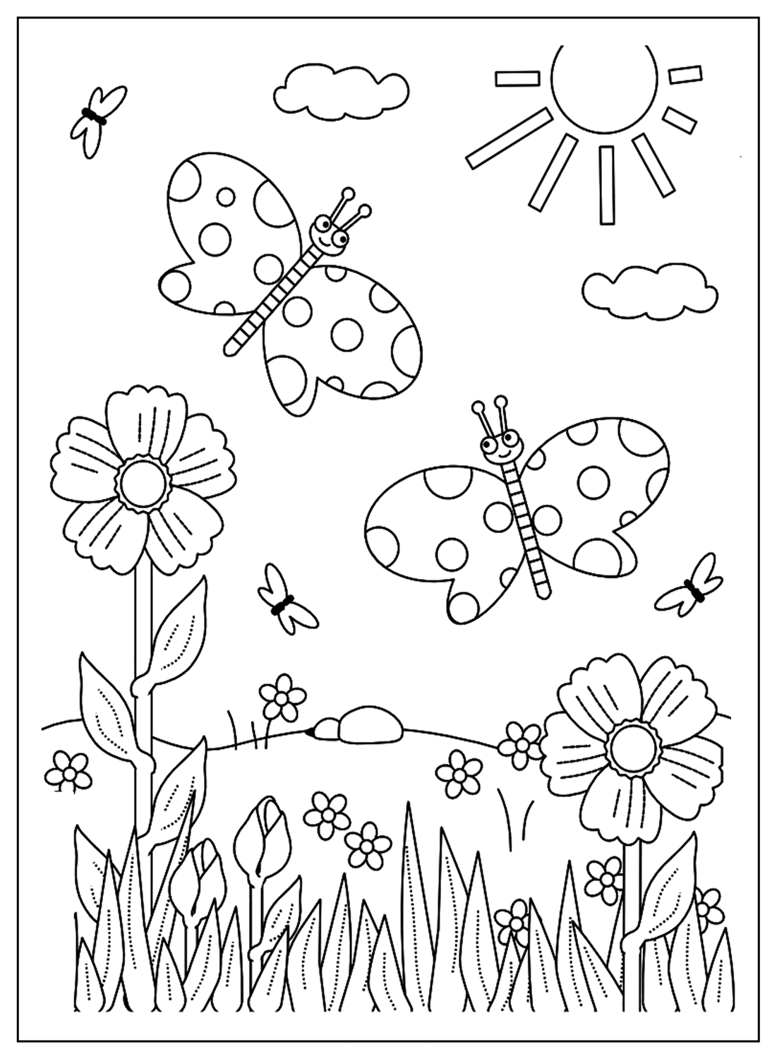 Desenhos para colorir de primavera para adultos