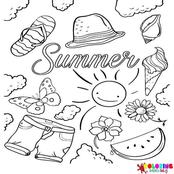Páginas para colorir de verão