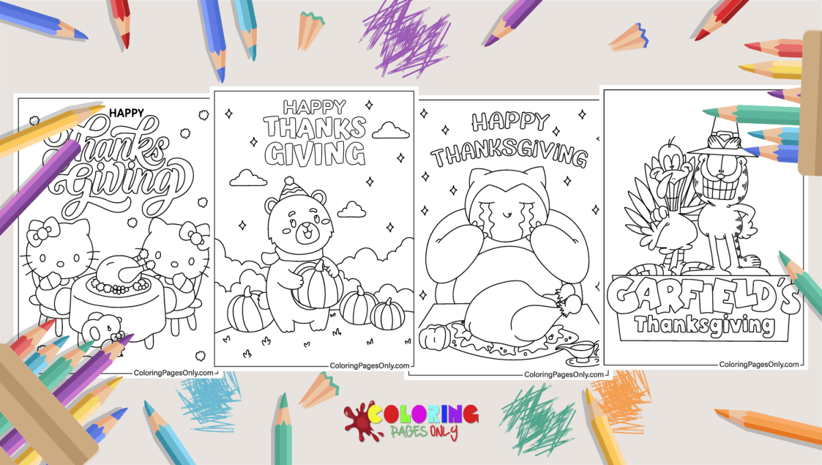 34 Free Printable Thanksgiving Cartoon Coloring Pages
