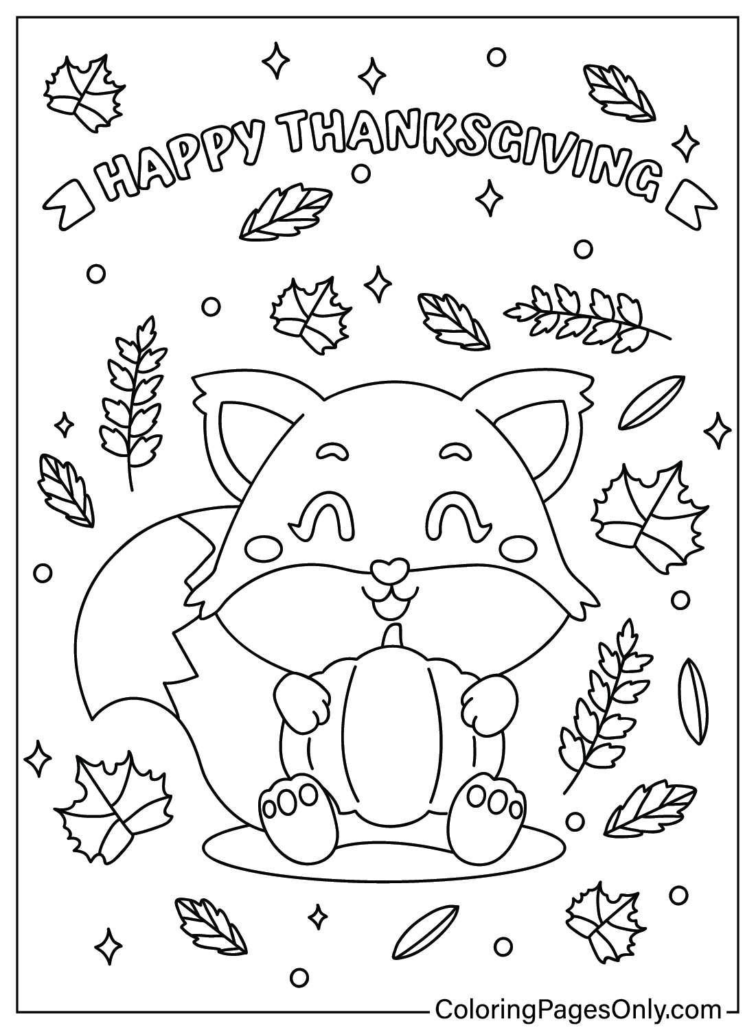 Thanksgiving Cartoon Coloring Page Printable from Thanksgiving Cartoon