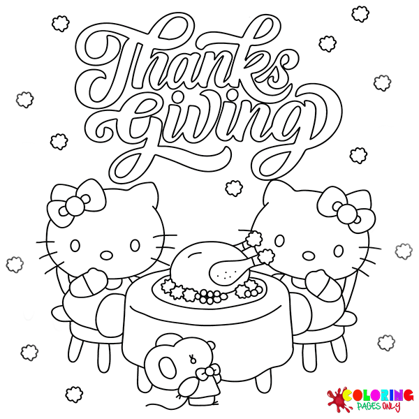Dibujos para colorear de dibujos animados de Acción de Gracias