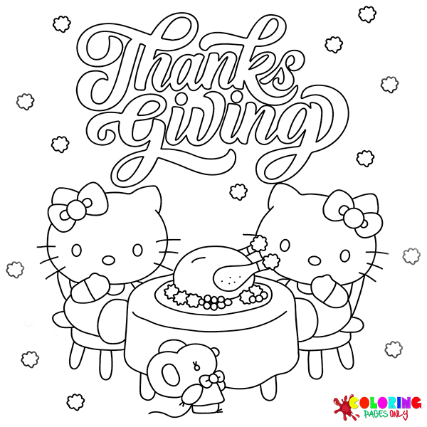 Coloriages de dessins animés de Thanksgiving