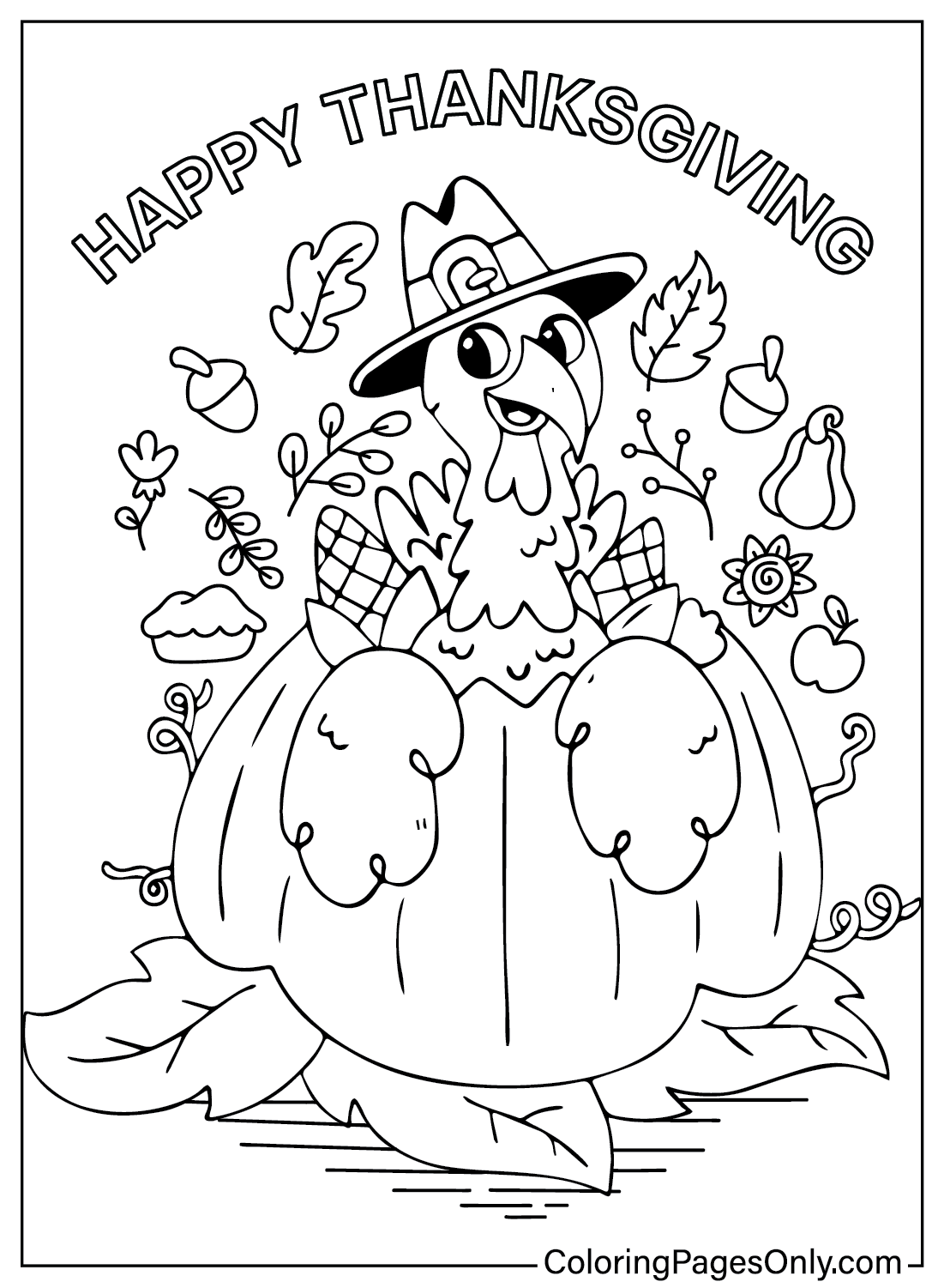 Thanksgiving Coloring Page Turkey