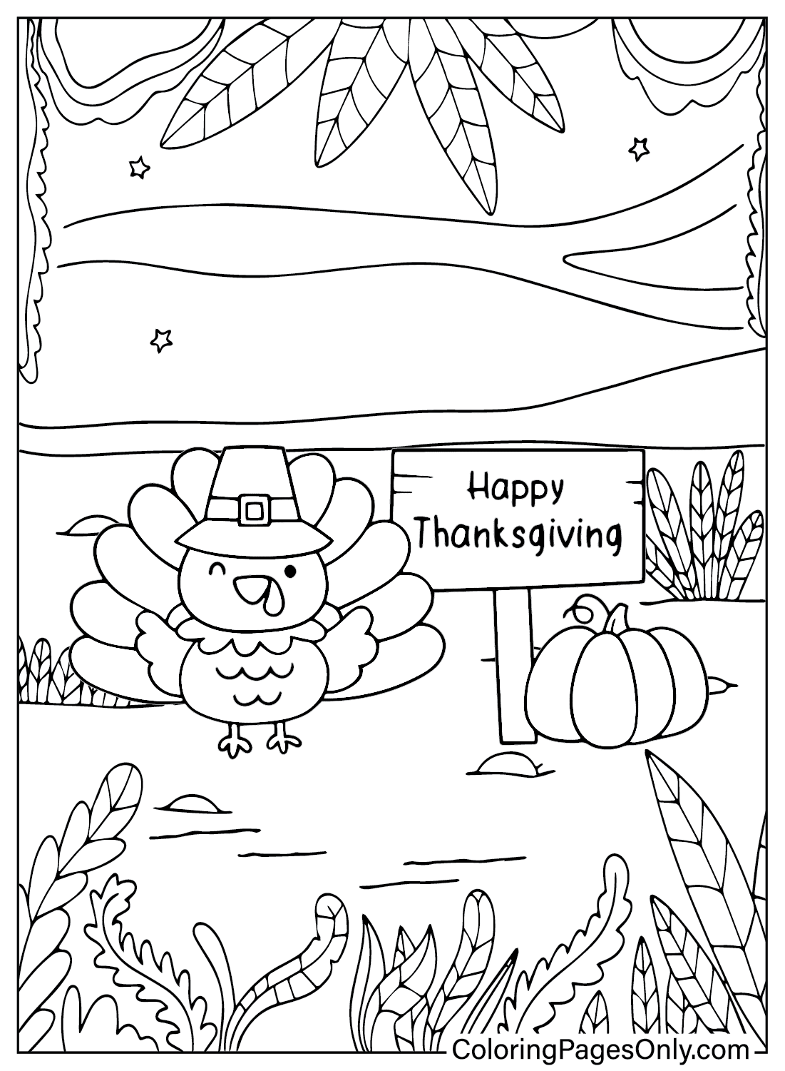 Pagina da colorare del Ringraziamento dalla Turchia