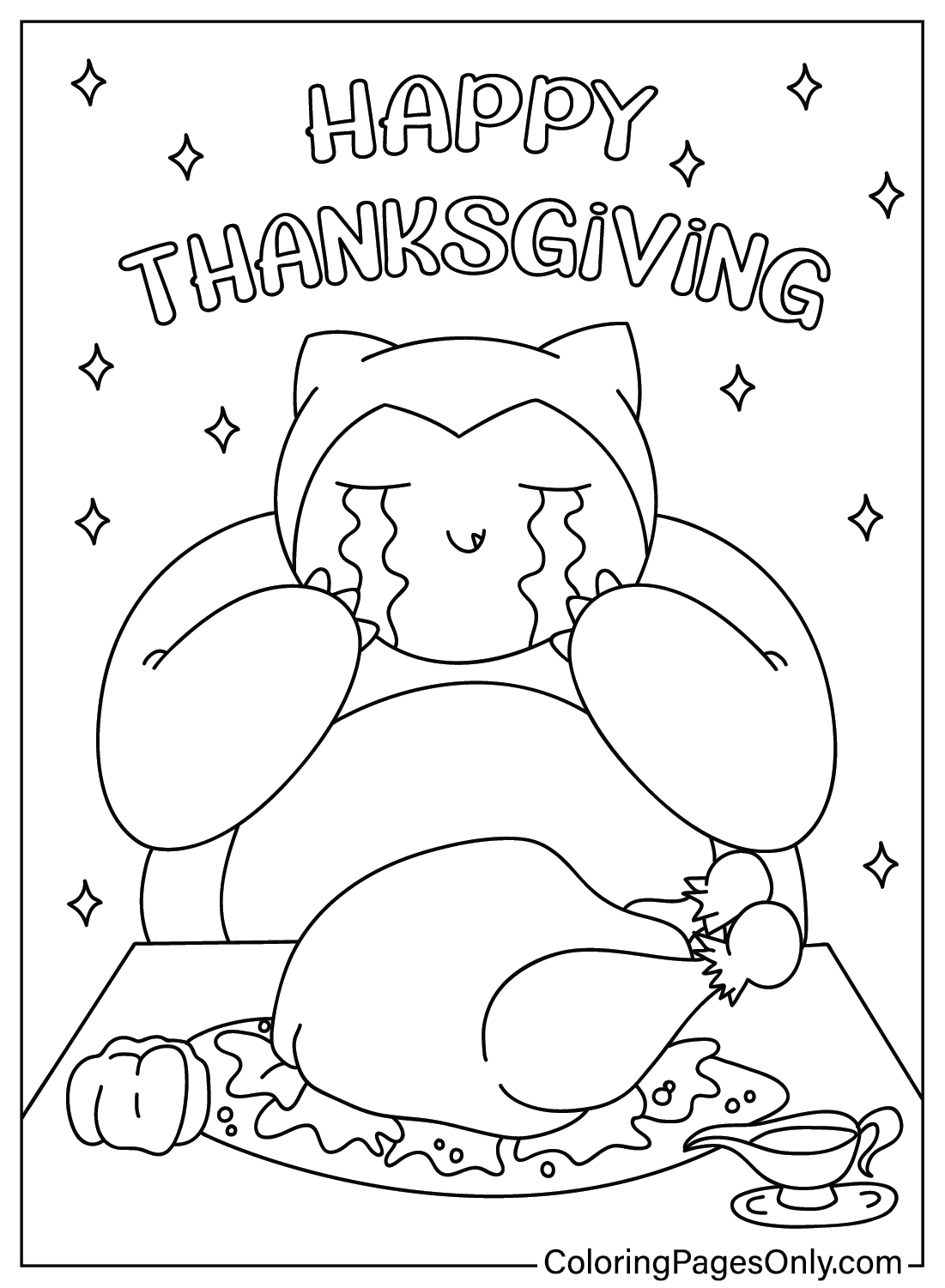 Thanksgiving Pokemon Coloring Page from Thanksgiving Cartoon