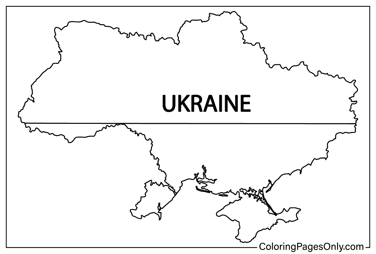Ukraine Map Coloring Page from Ukraine
