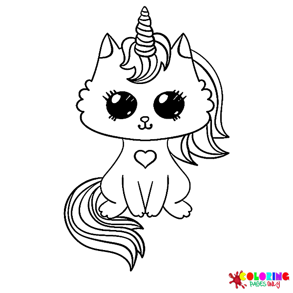 Disegni da colorare di gatti unicorno