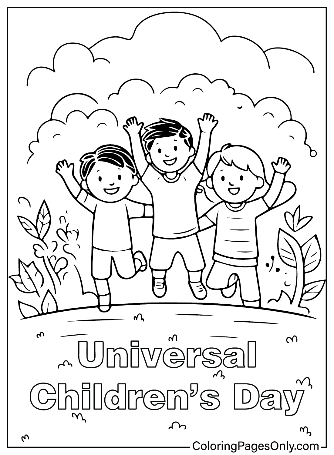 Universele kinderdag kleurplaat van Kinderdag