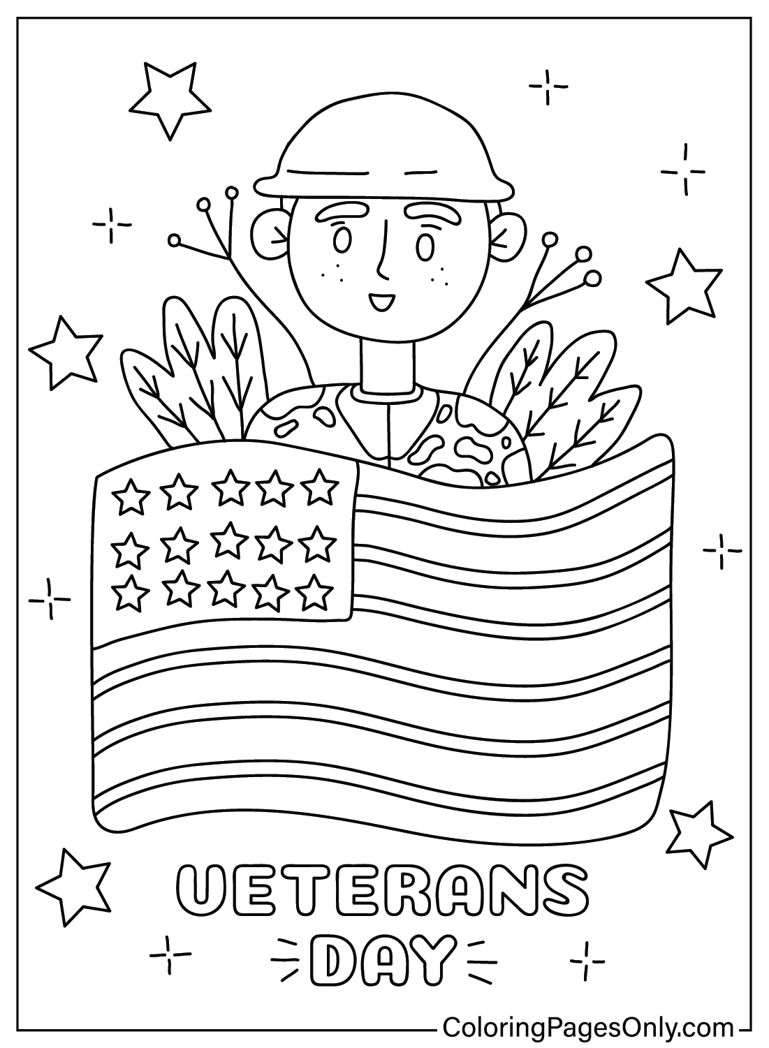 Página para colorir do Dia dos Veteranos grátis no Dia dos Veteranos