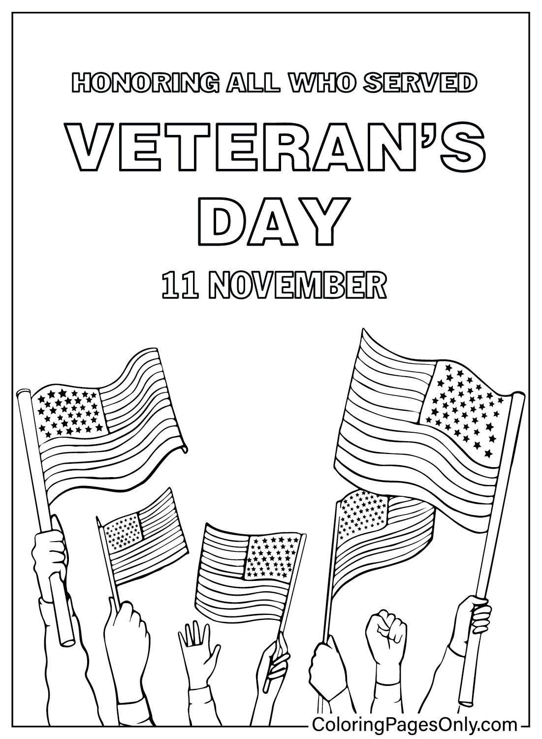 Veterans Day Coloring Page PDF
