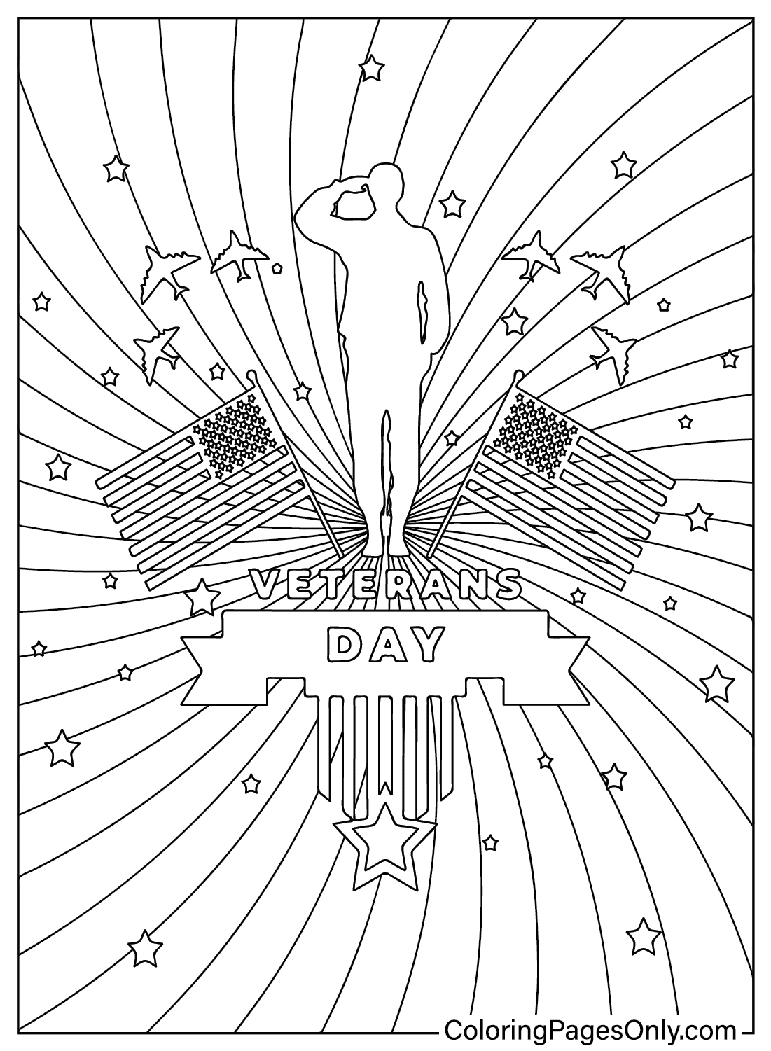 Veterans Day Coloring Page PNG