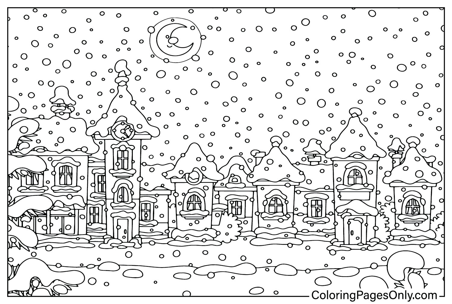 Winter Adult Coloring Page