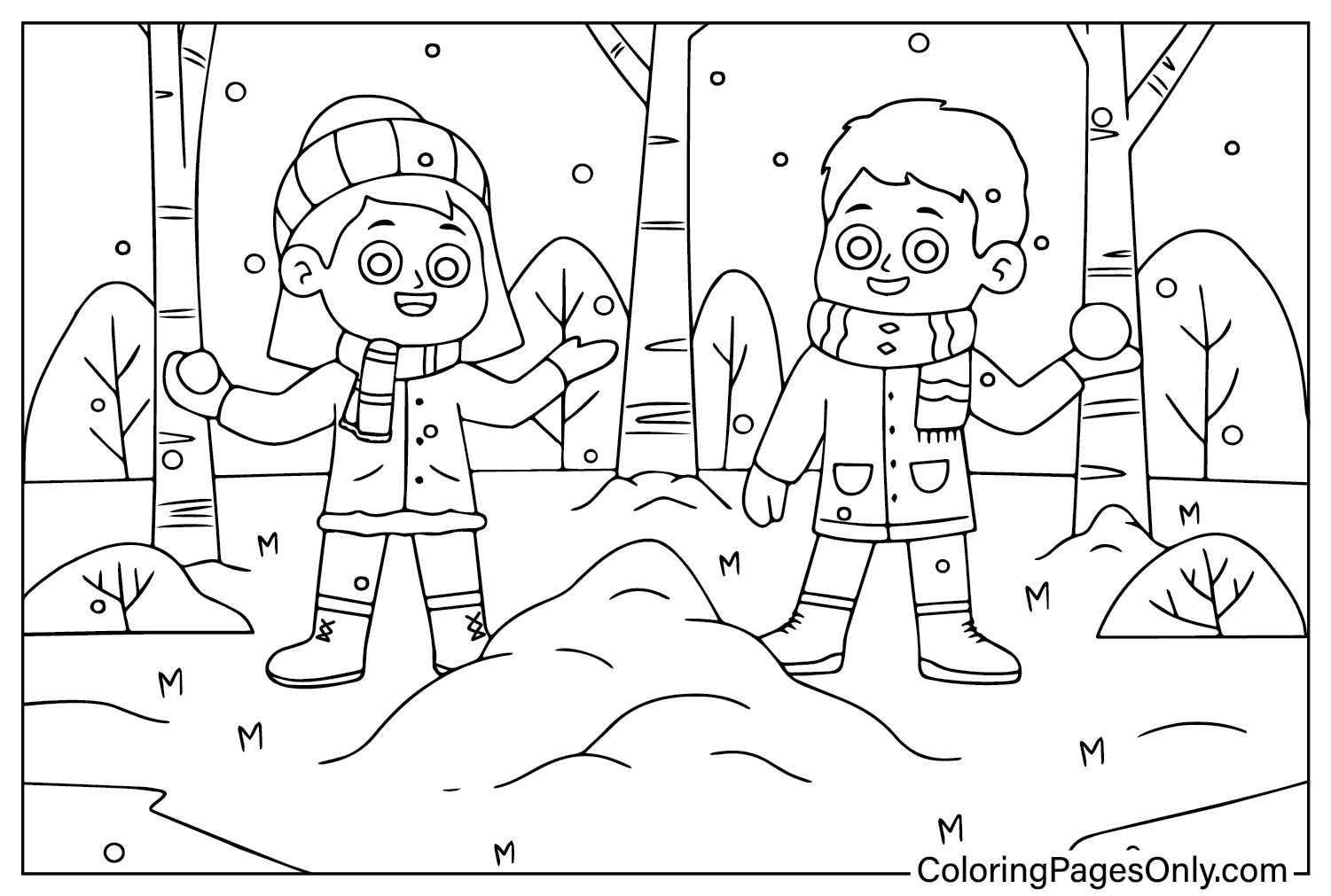 Winter Coloring Pages for Kids