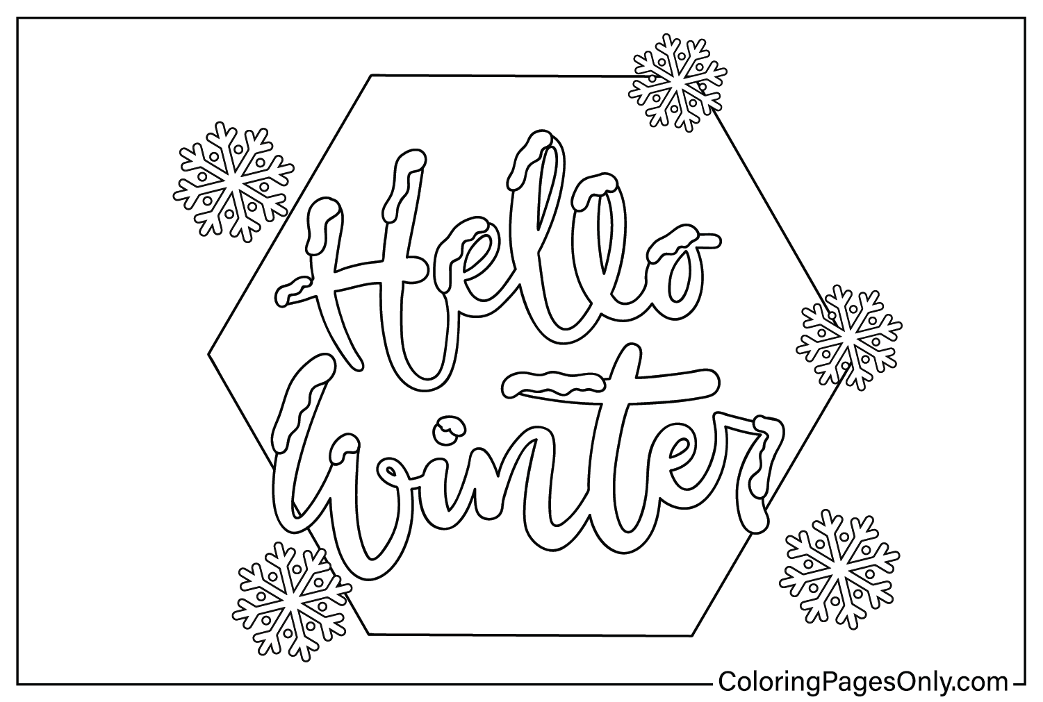 Páginas para colorir de inverno para pré-escola