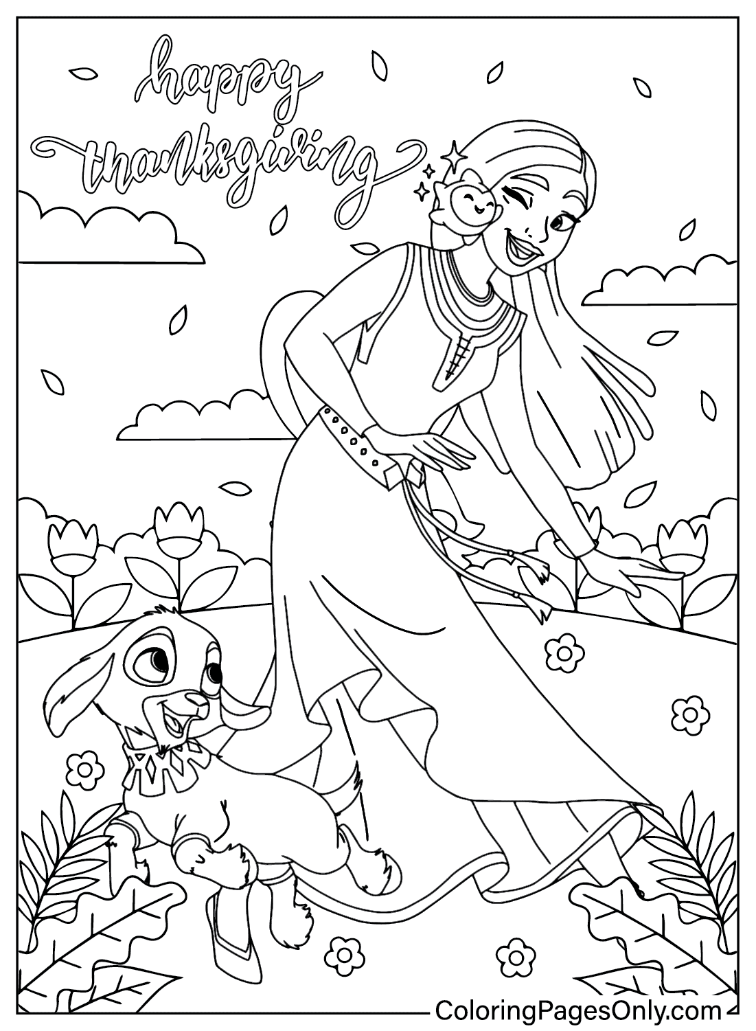Wish Disney Thanksgiving Coloring Pages from Disney Thanksgiving