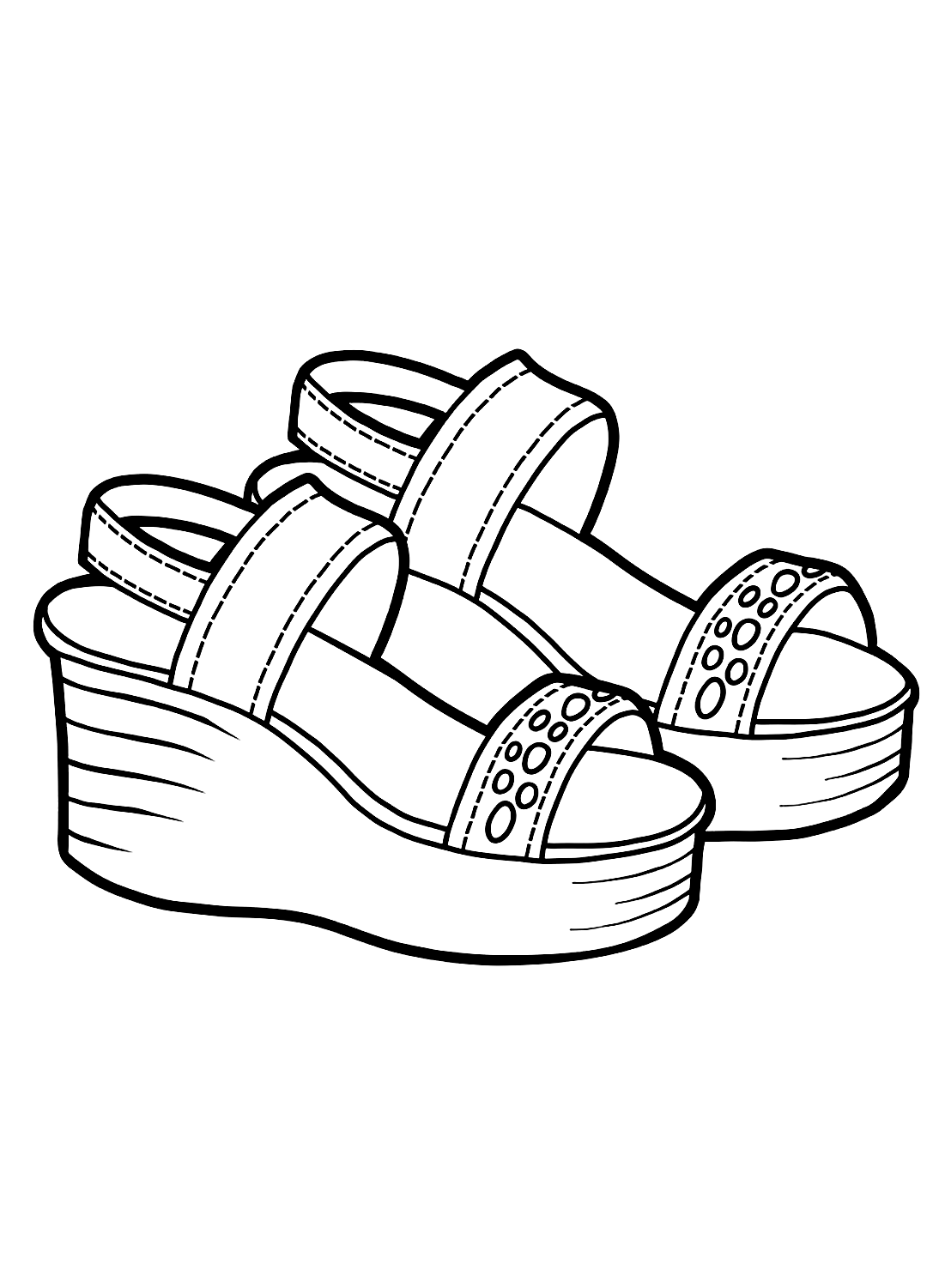 Ausmalbild „Frauenschuh“ aus „Schuh“.