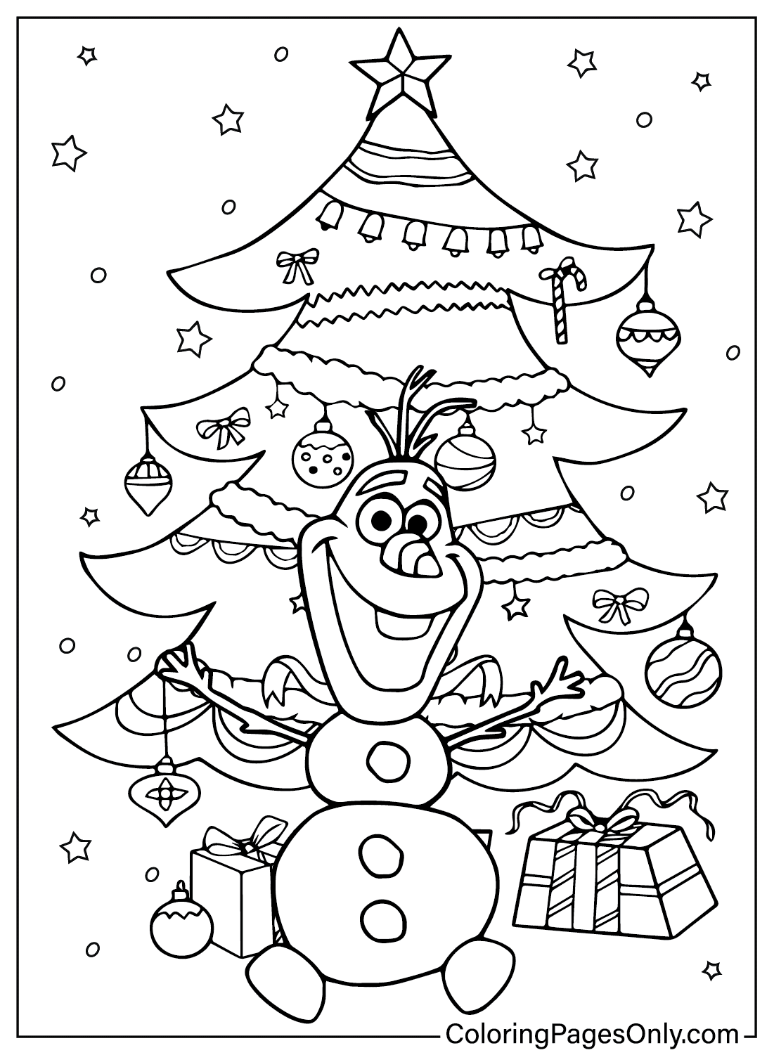 Cartoon Snowman Coloring Page