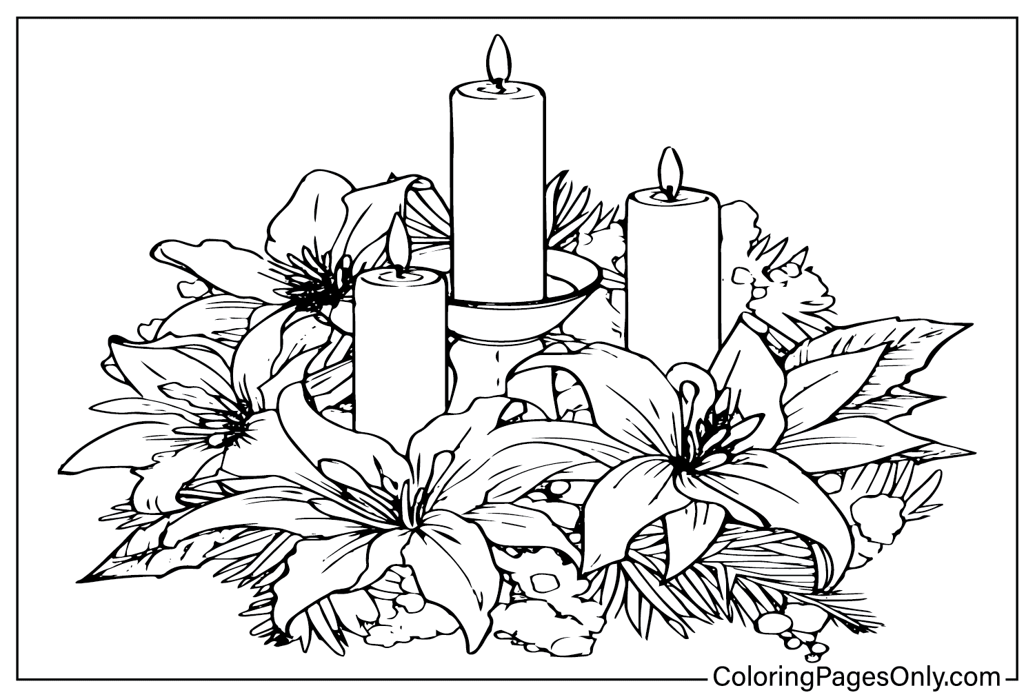 Advent Wreath Color Page from Advent Wreath