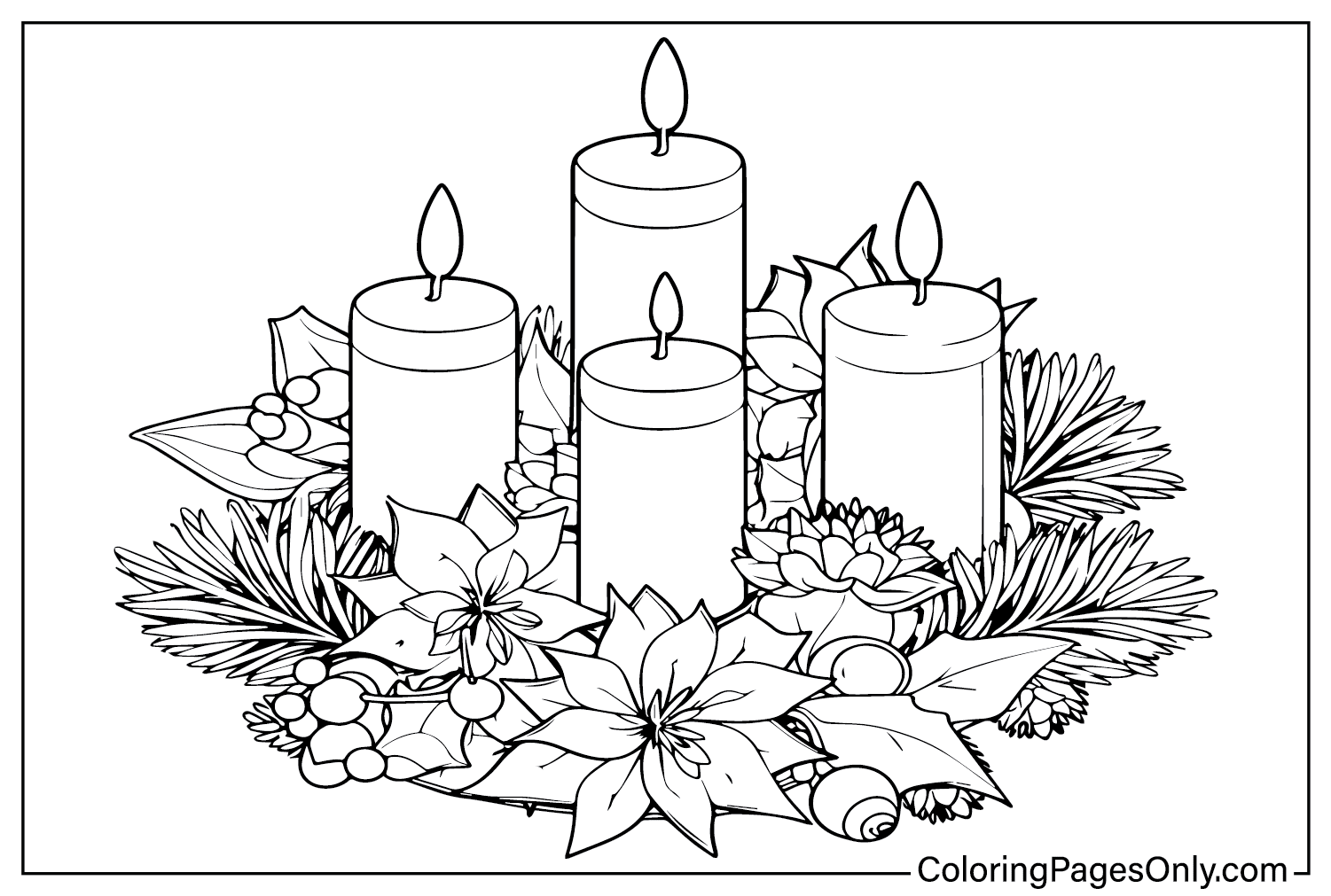 Advent Wreath Coloring Page Free Printable from Advent Wreath