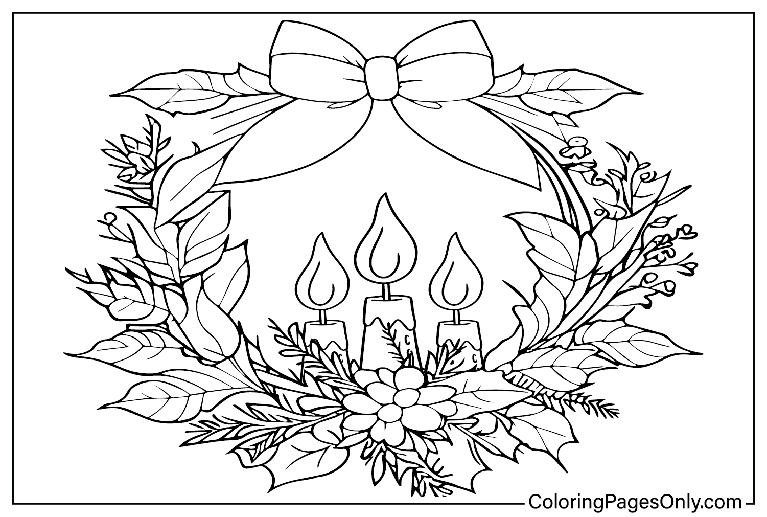Advent Wreath Coloring Page Printable - Free Printable Coloring Pages