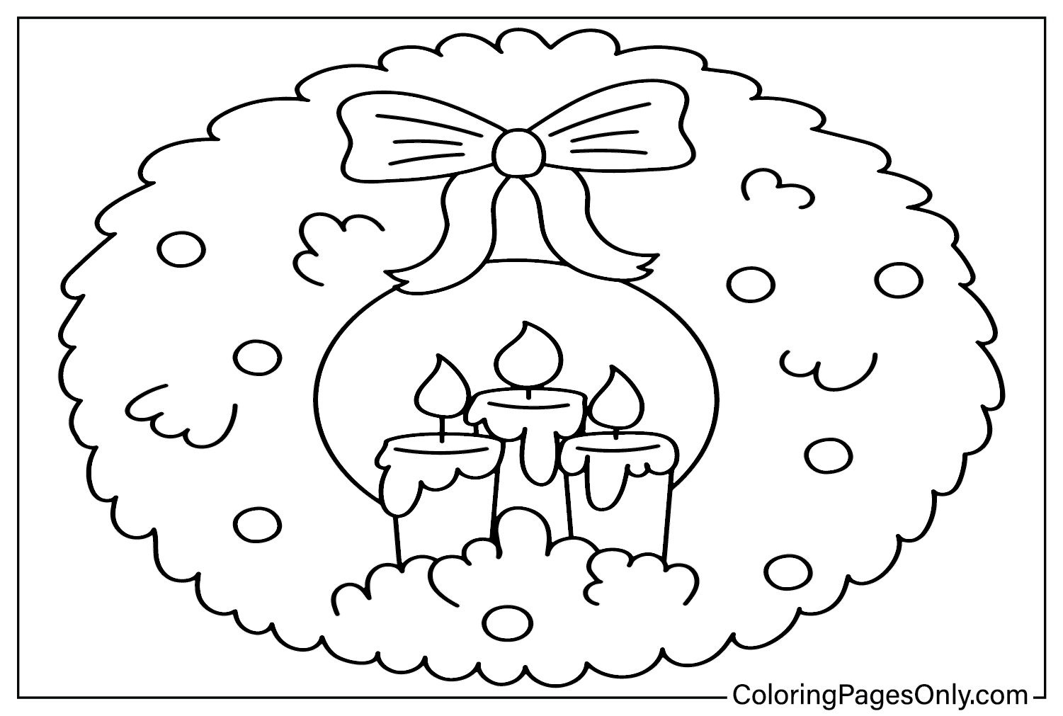 Advent Wreath Coloring Page to Print from Advent Wreath