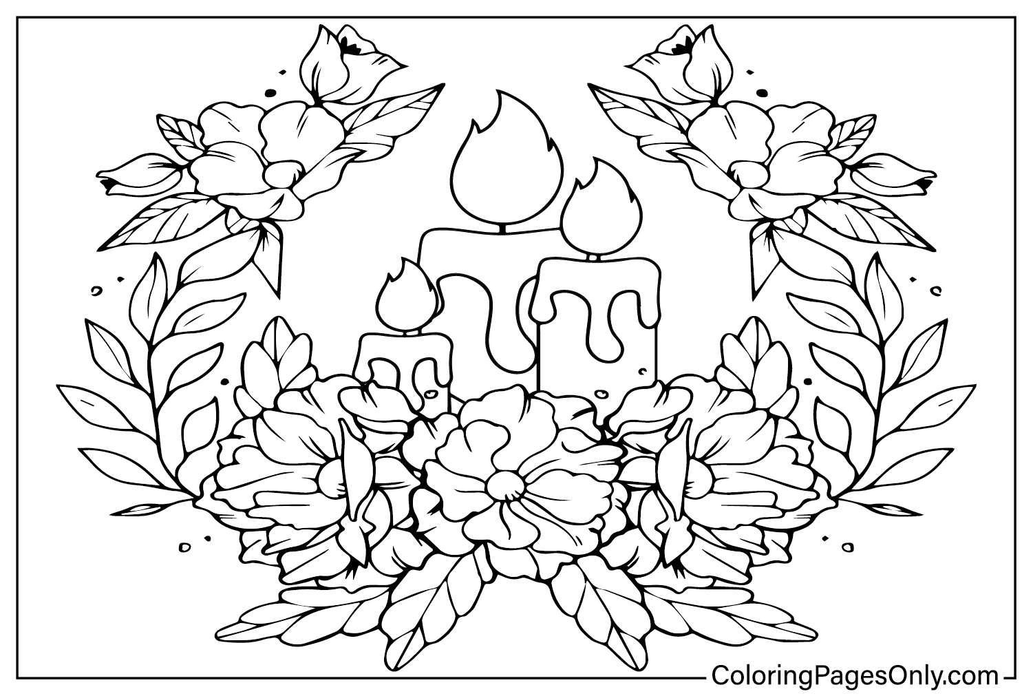 Advent Wreath Coloring Page from Advent Wreath