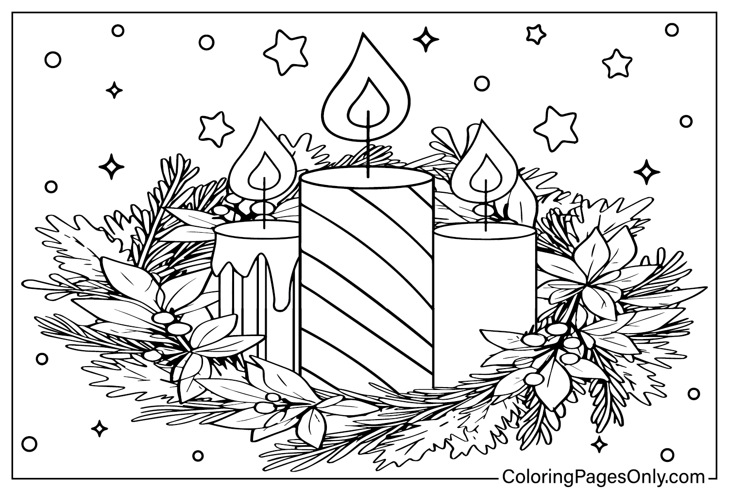 Advent Wreath Coloring Pages to Printable from Advent Wreath
