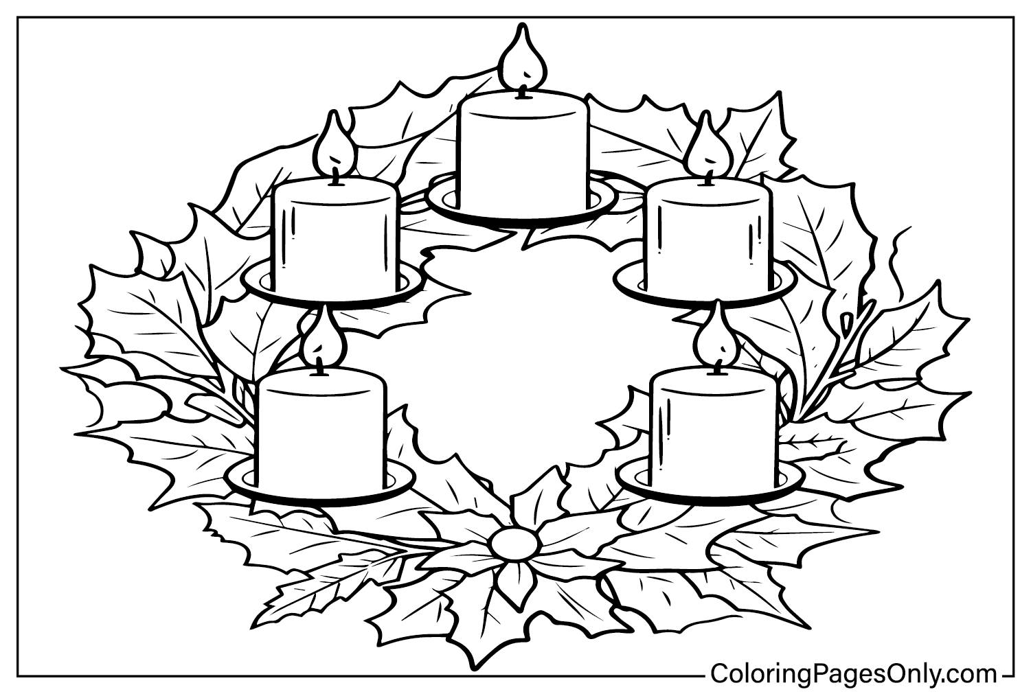 Раскраска Адвентский венок для детей от Advent Wreath